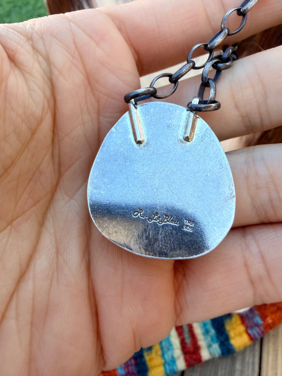 ~*Halloween Collection*~ Handmade Sterling Silver & Jasper Painted Pumpkin Necklace