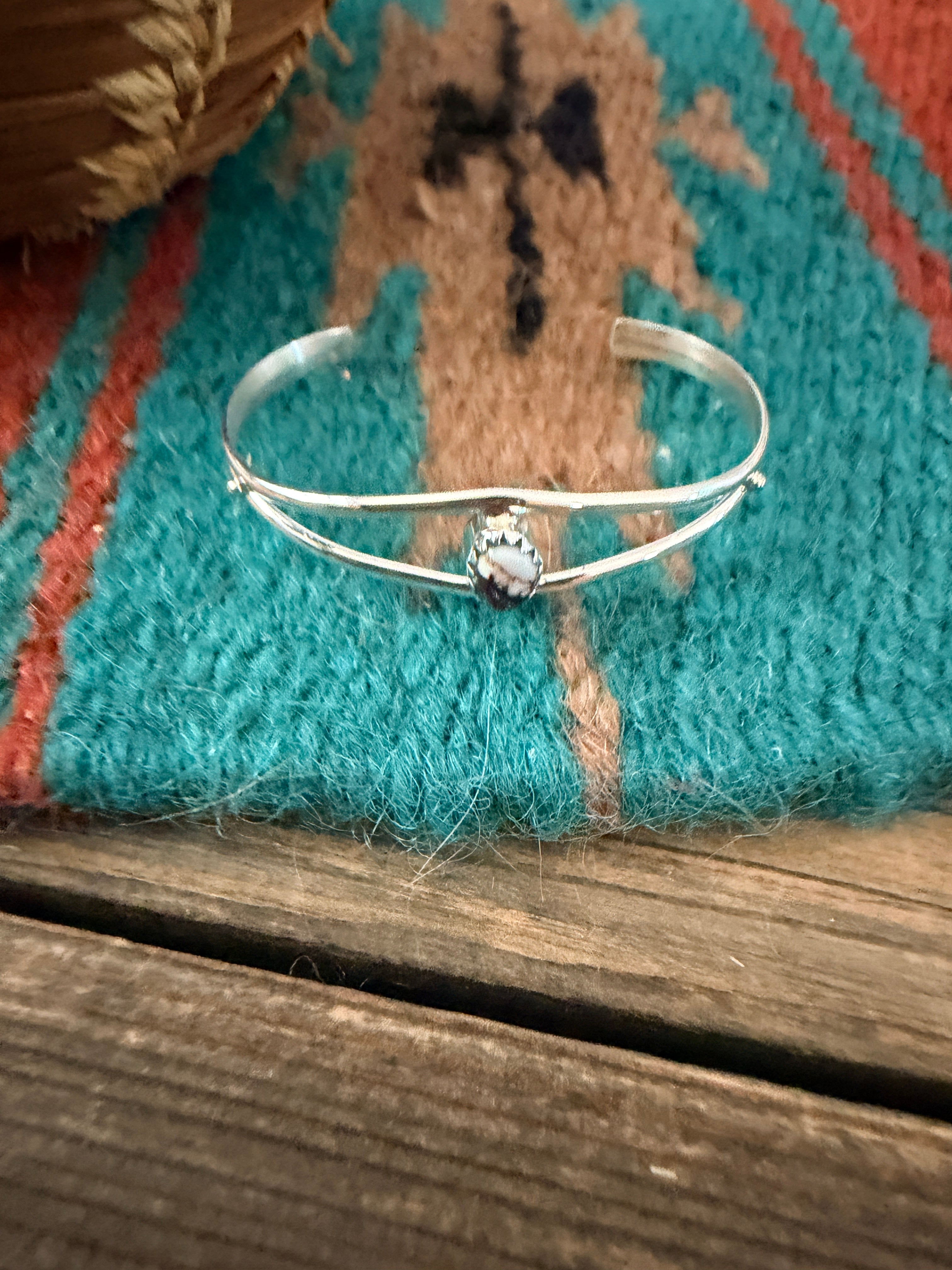 Handcrafted Wild Horse & Sterling Silver Baby Cuff Bracelet
