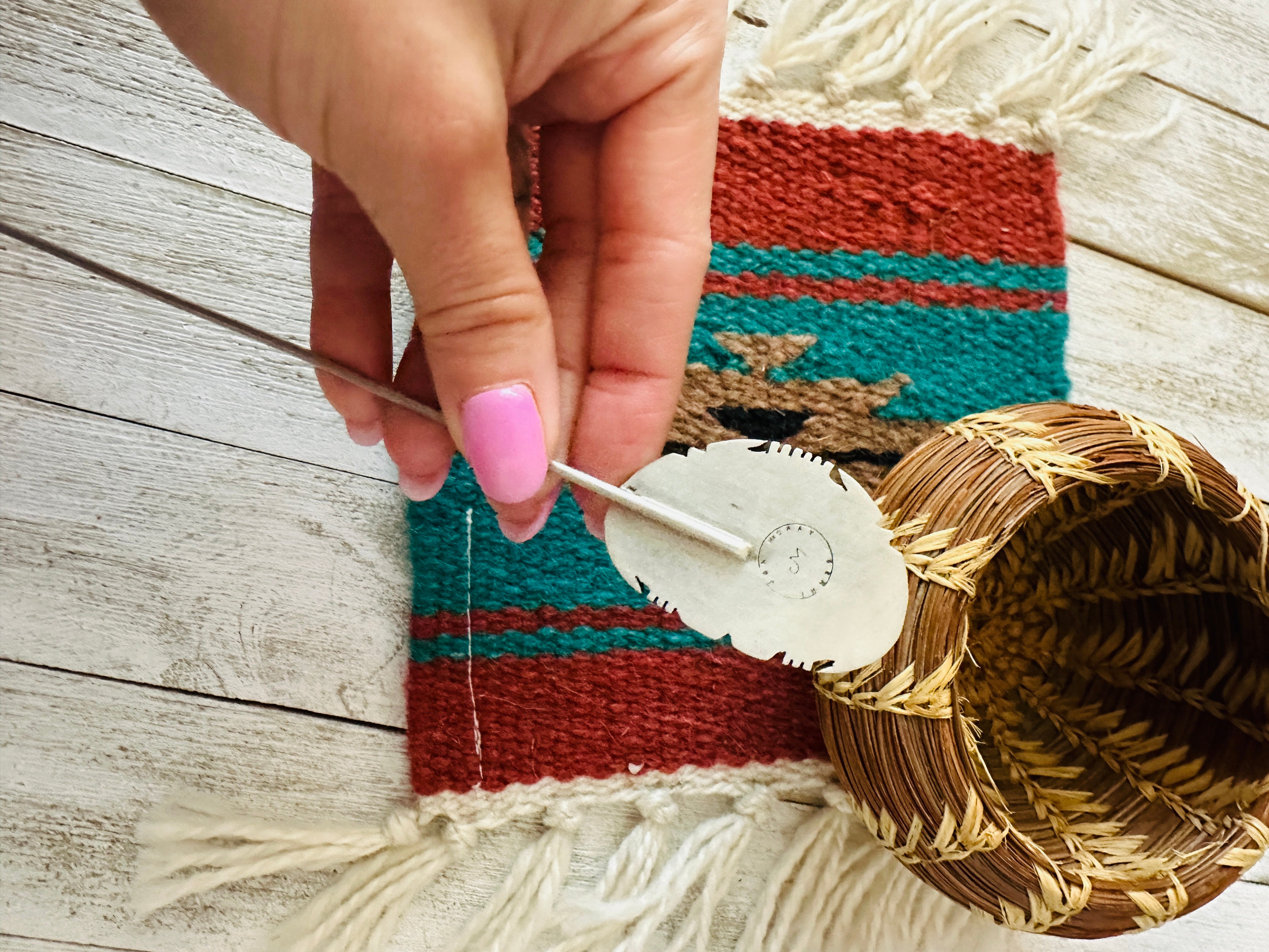 Navajo Turquoise & Sterling Silver Hair Pin