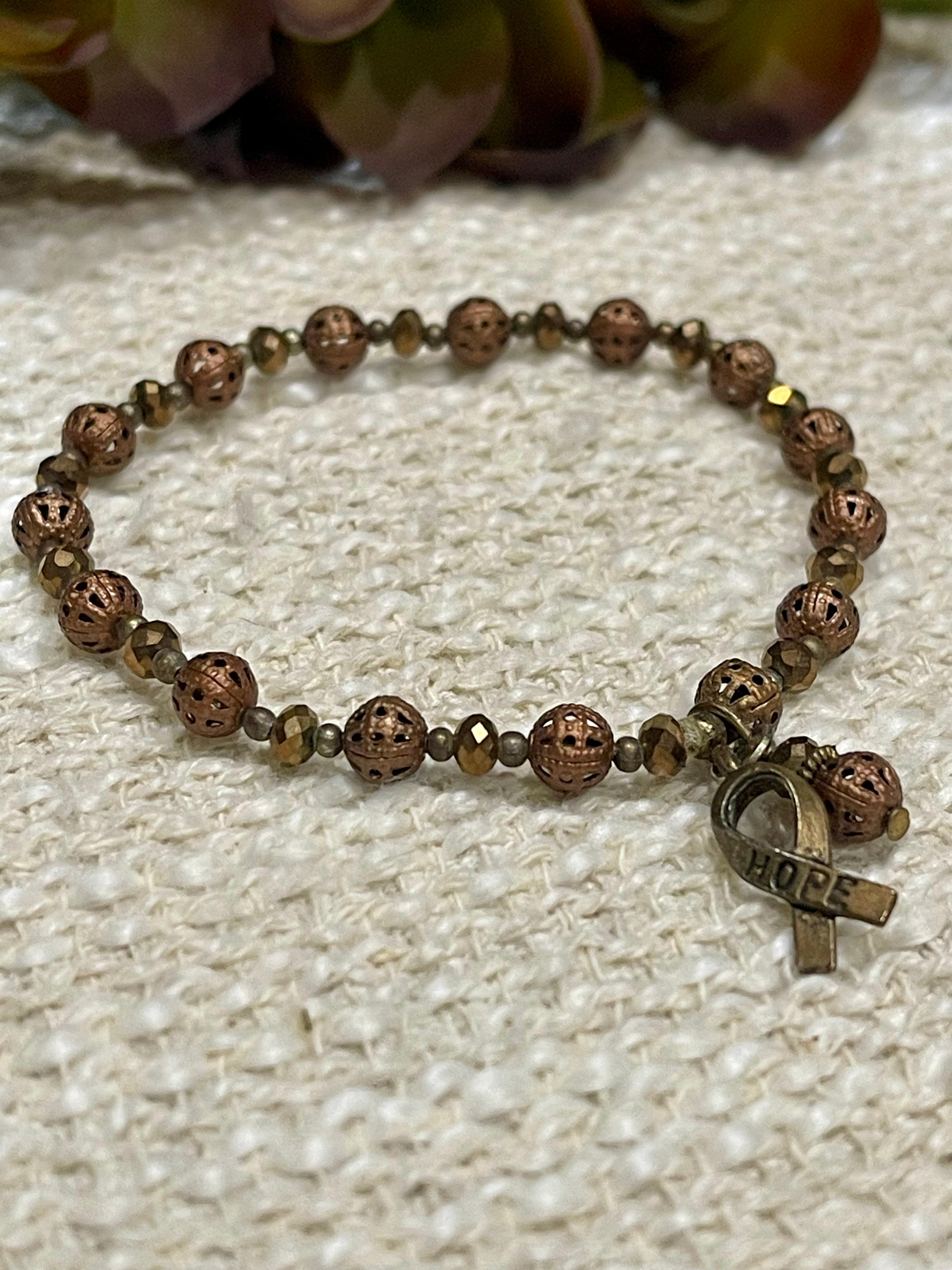 Vintage Handmade Copper Beaded Bracelet