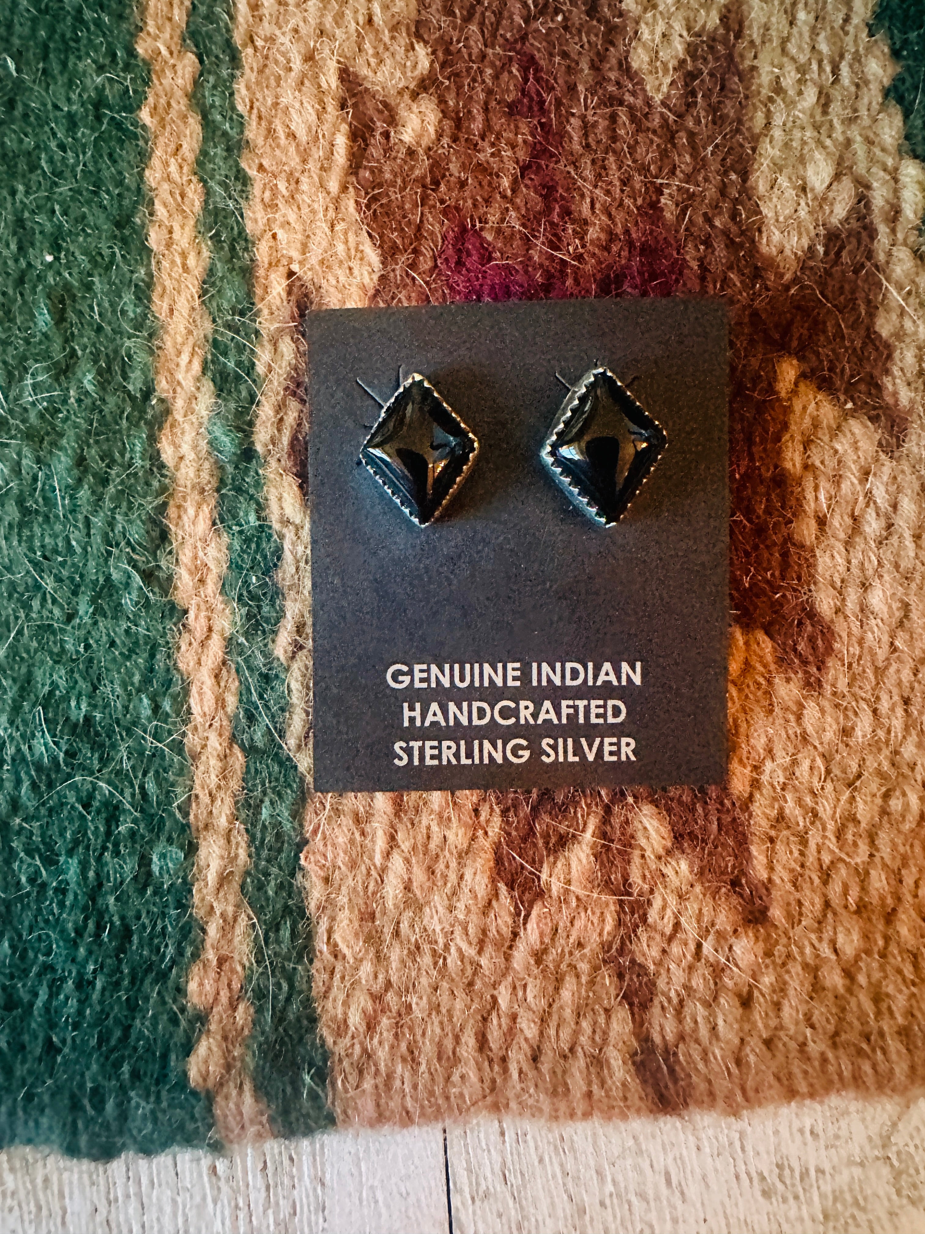 Navajo Sterling Silver & Black Onyx Stud Earrings