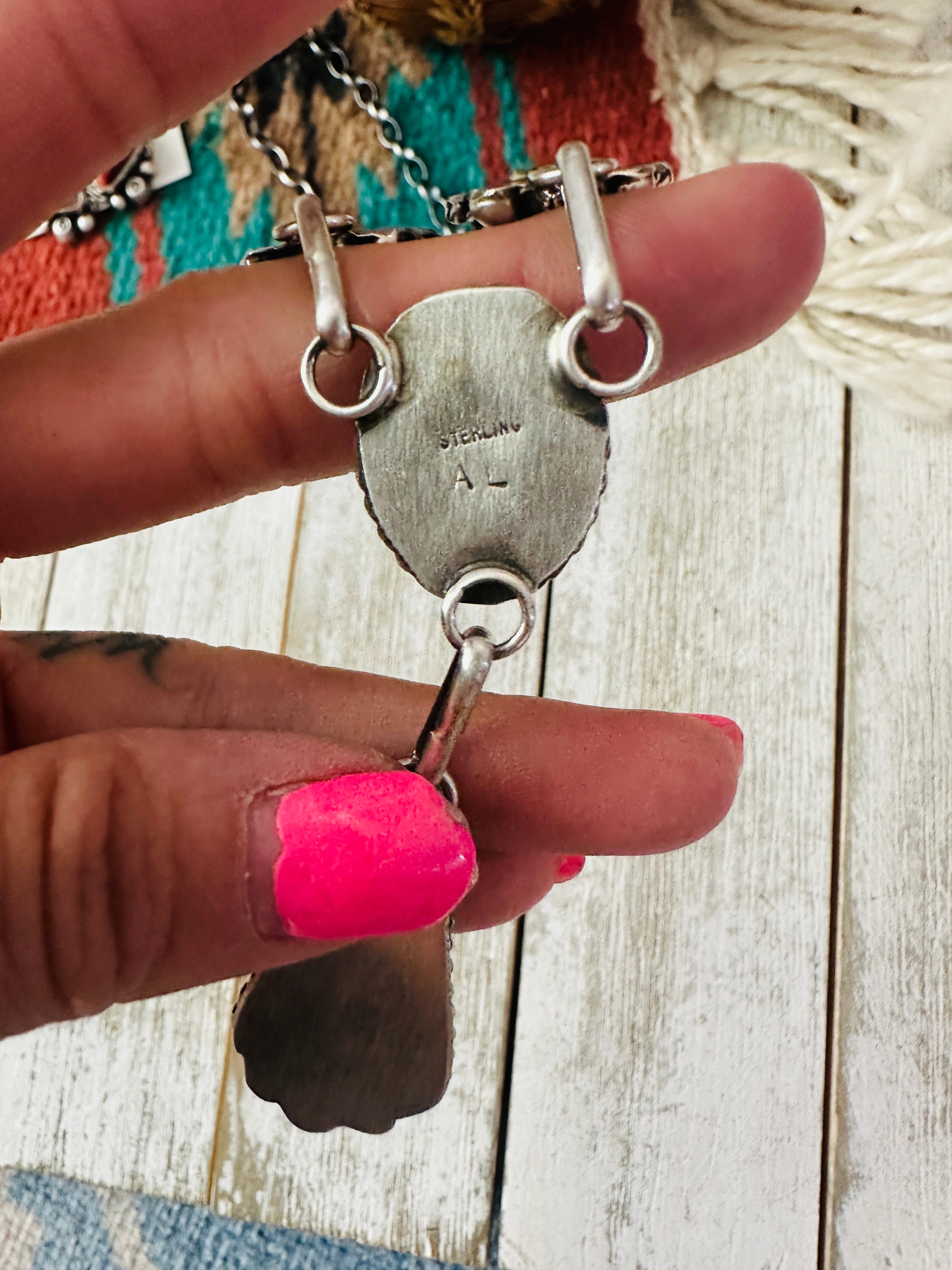 Handcrafted Rose Dahlia & Sterling Silver Necklace and Earring Set