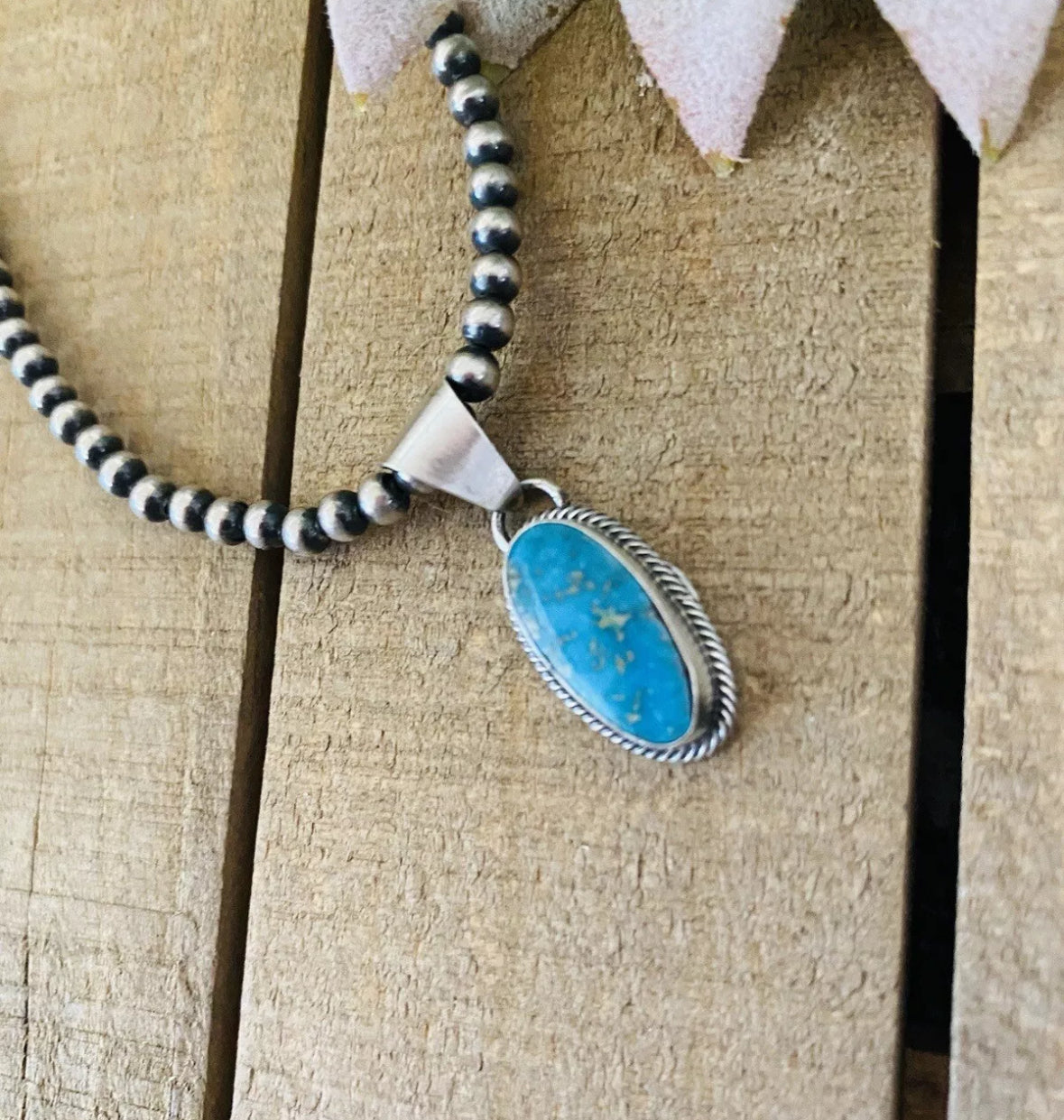 Navajo Kingman Turquoise & Sterling Silver Pendant