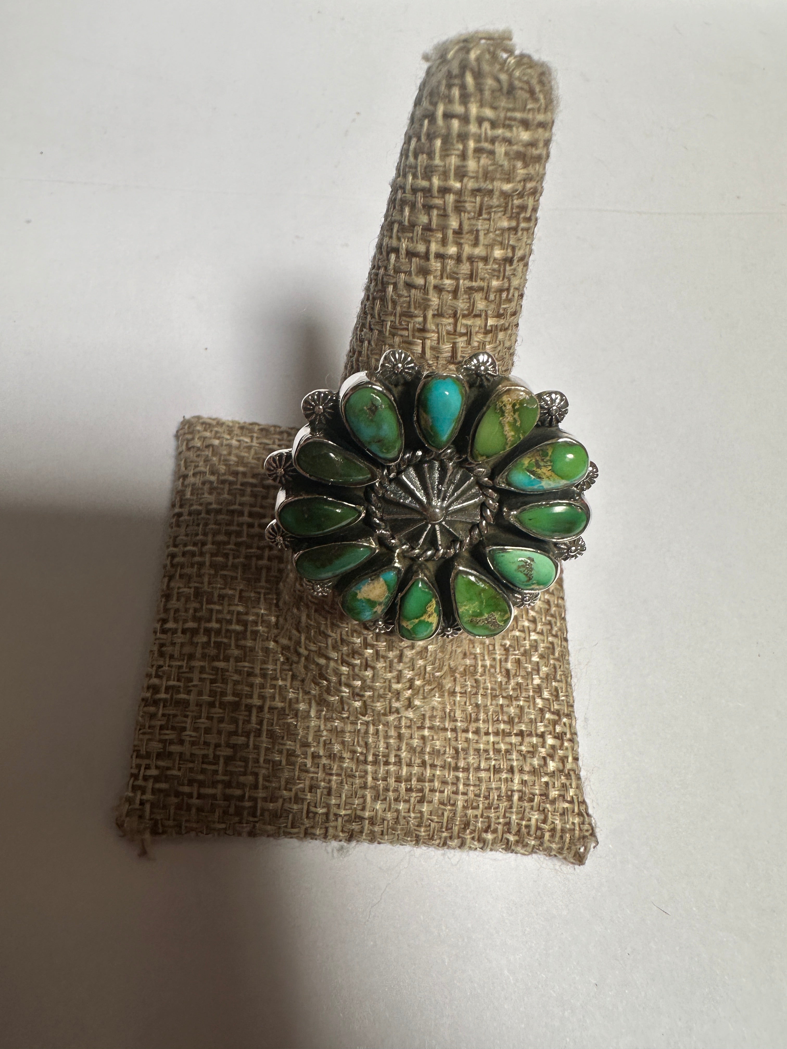 Beautiful Handmade Sonoran Mountain Turquoise And Sterling Silver Adju