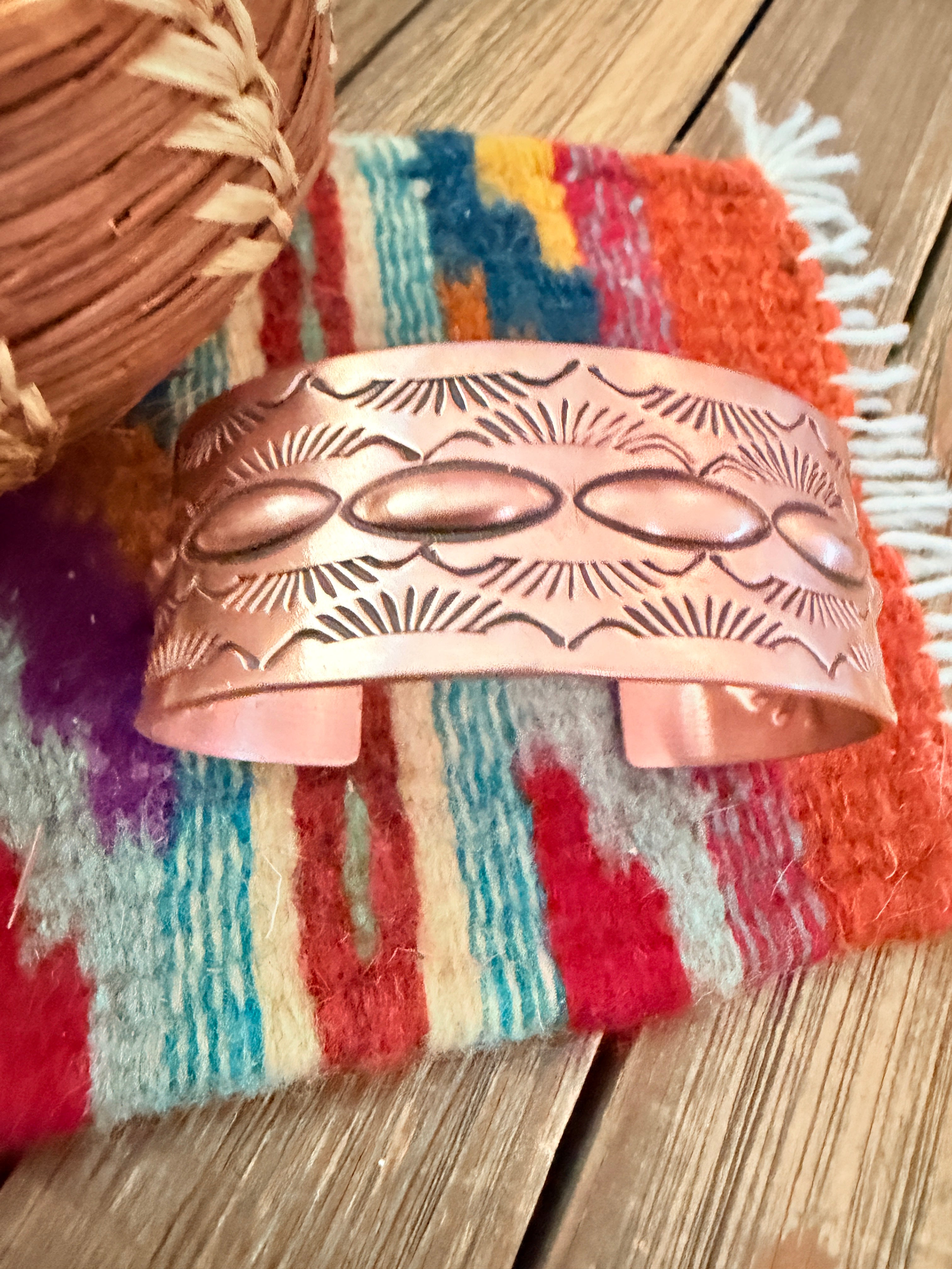 Handcrafted Copper Cuff Bracelet by Elvira Bill