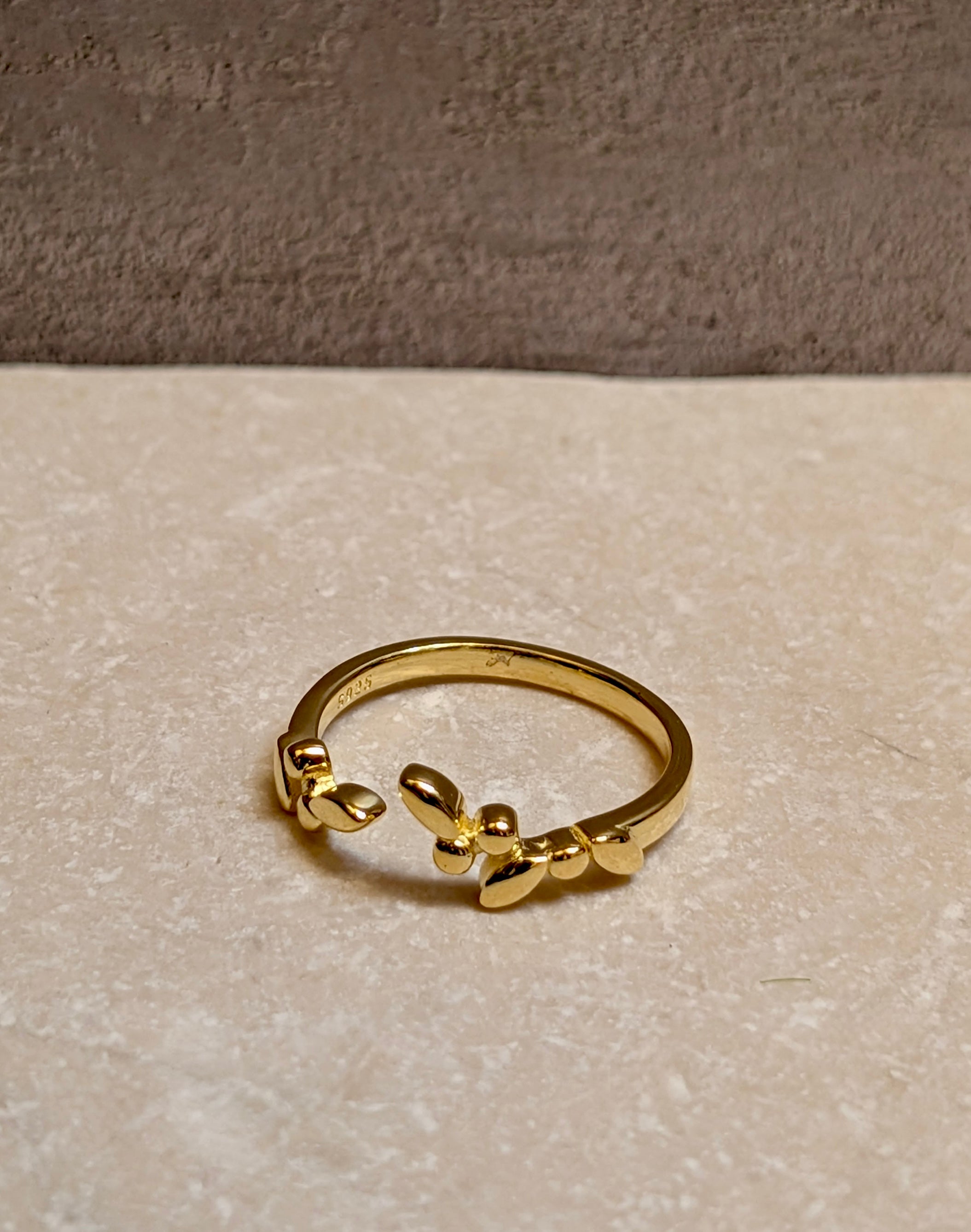 14k Gold Sterling Silver Ivy Band Ring