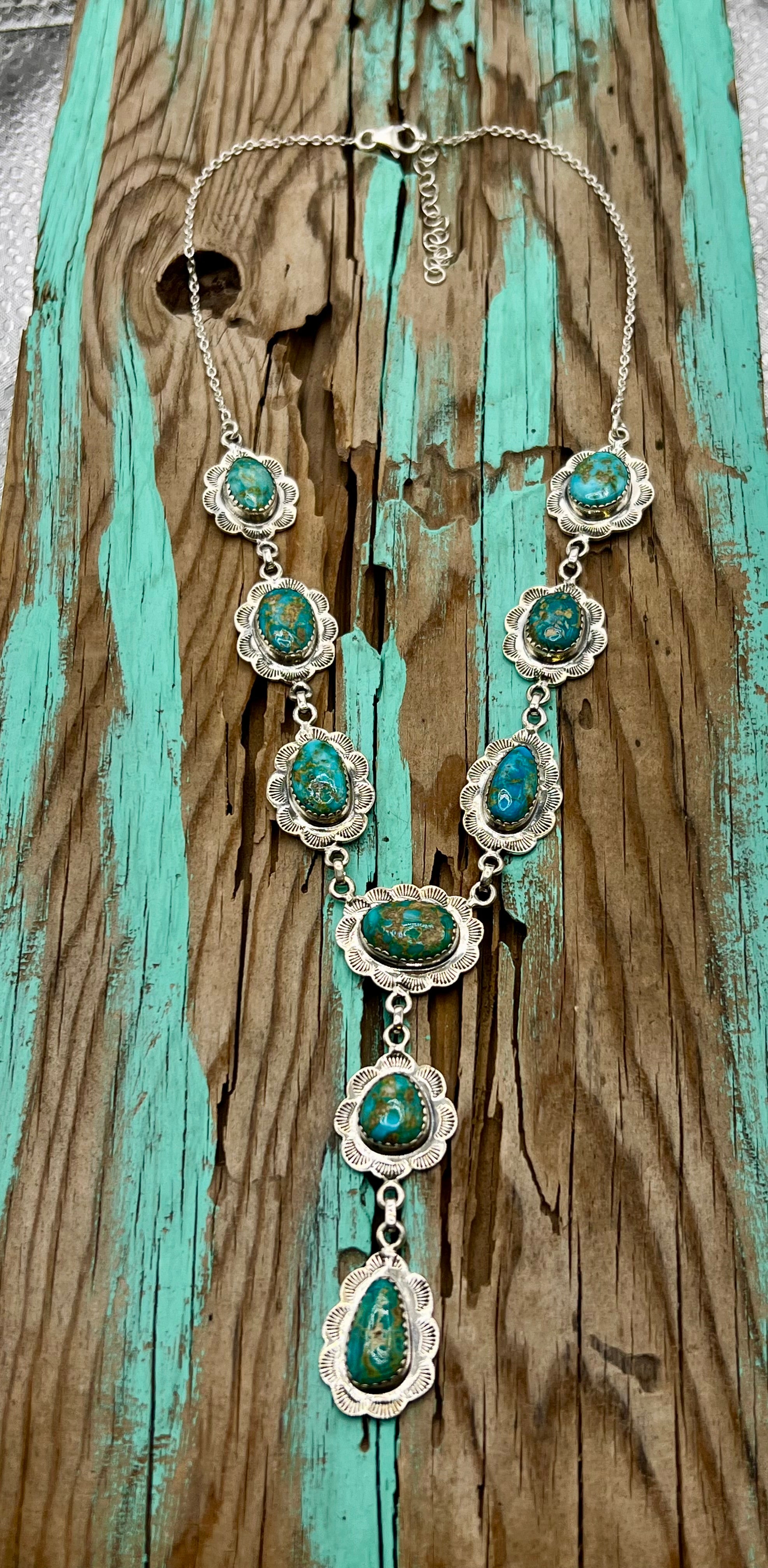 Handmade South Hill Sonoran Turquoise Sterling Silver Necklace