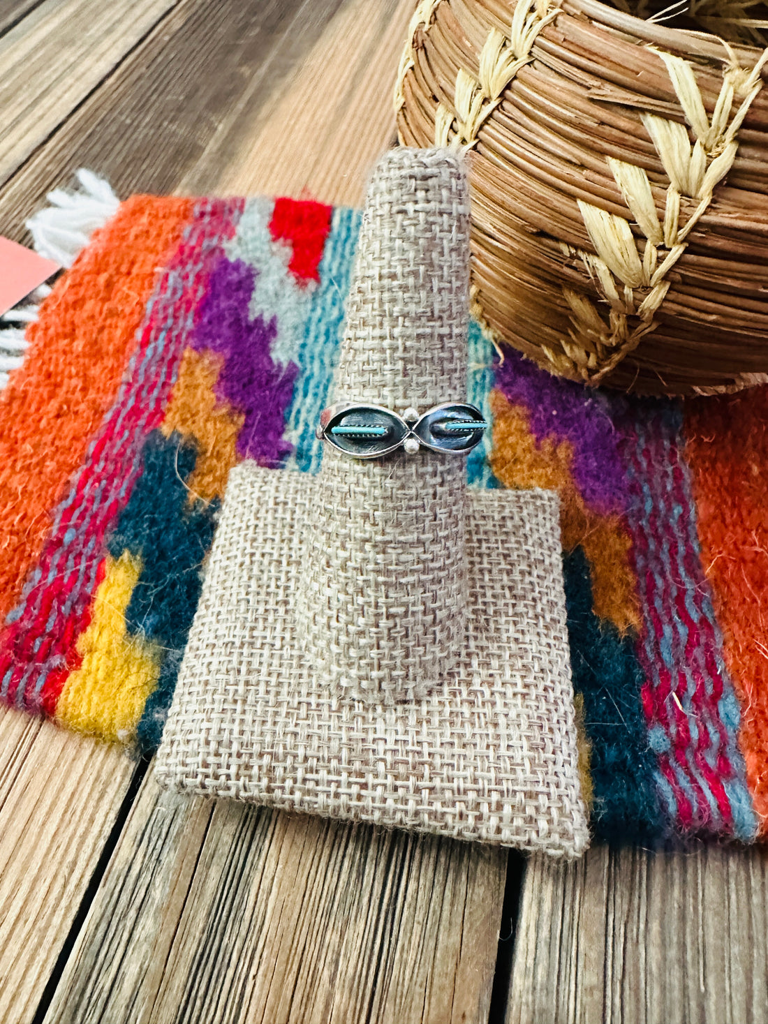 Handcrafted Turquoise & Sterling Silver Band Ring