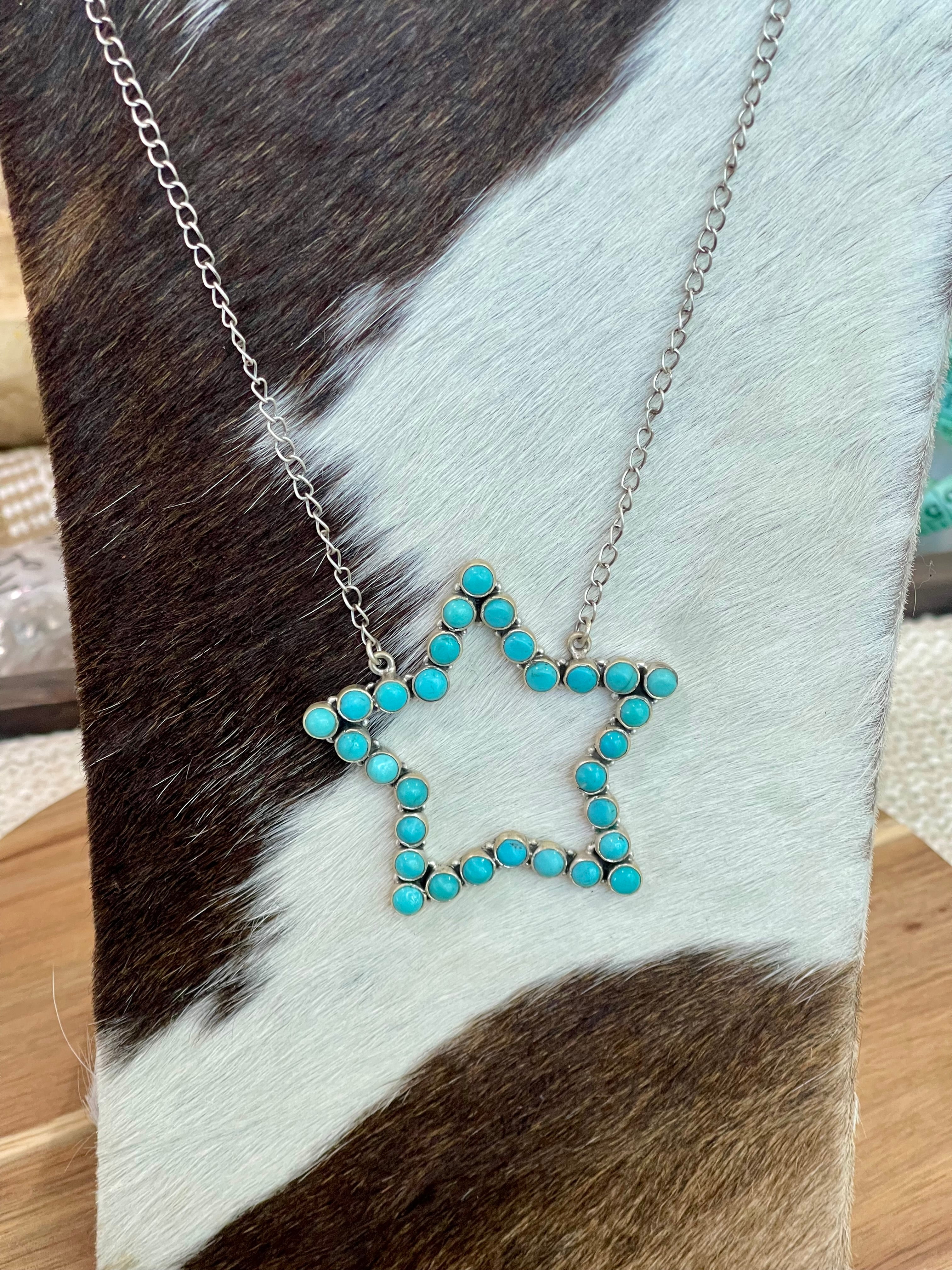 Handmade Sterling Silver & Turquoise Star Necklace