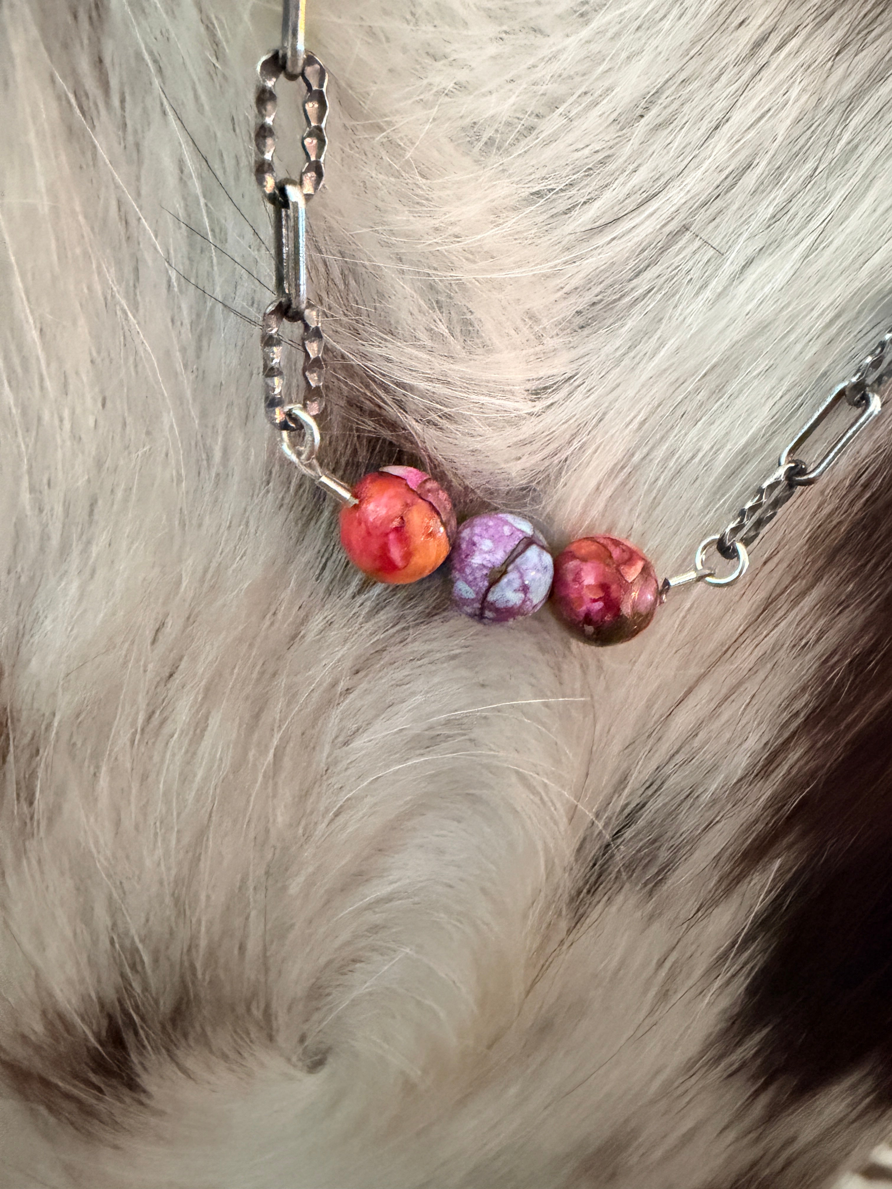 Handmade Sterling Silver & Pink Dream Mojave Beaded Necklace