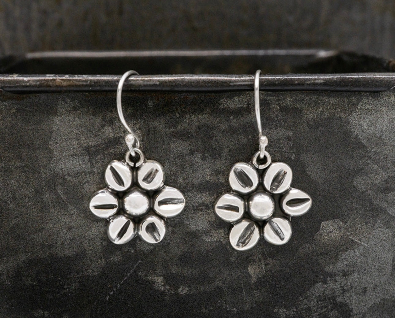 Mexican Flower Earrings on Hook