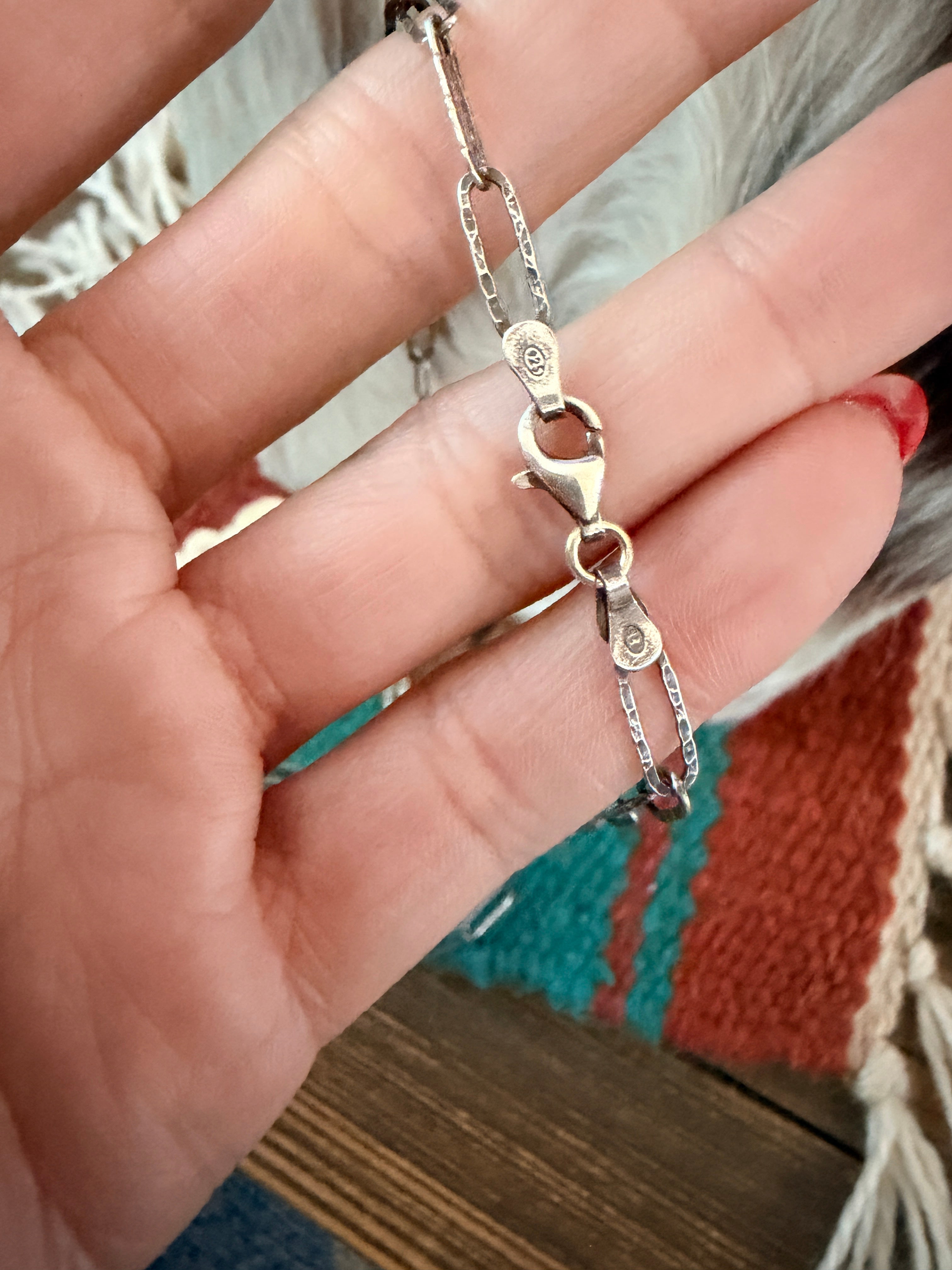 Handmade Sterling Silver, Peruvian Opal and Turquoise Necklace