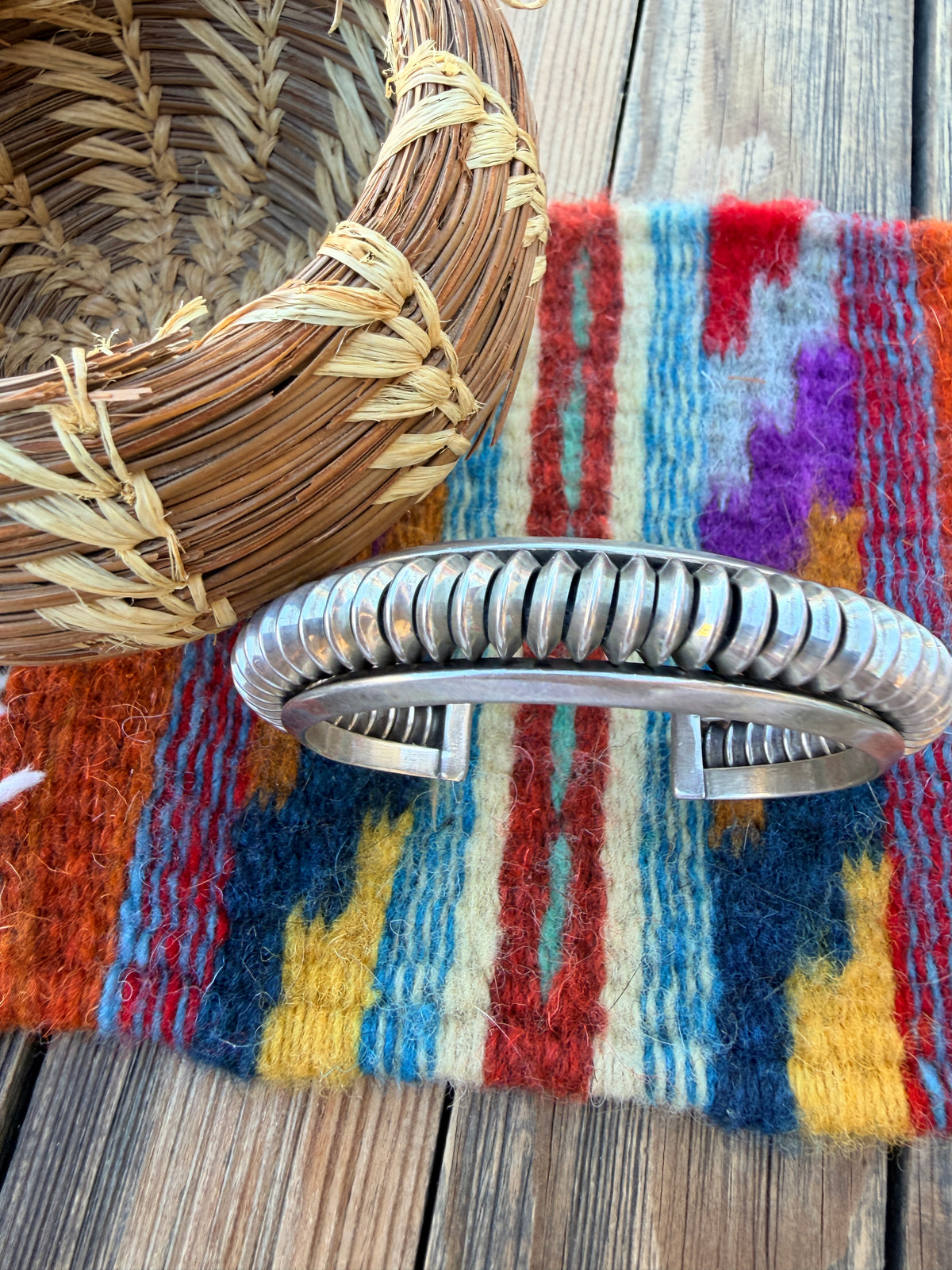 Handcrafted Old Pawn Rolled Sterling Silver Cuff Bracelet