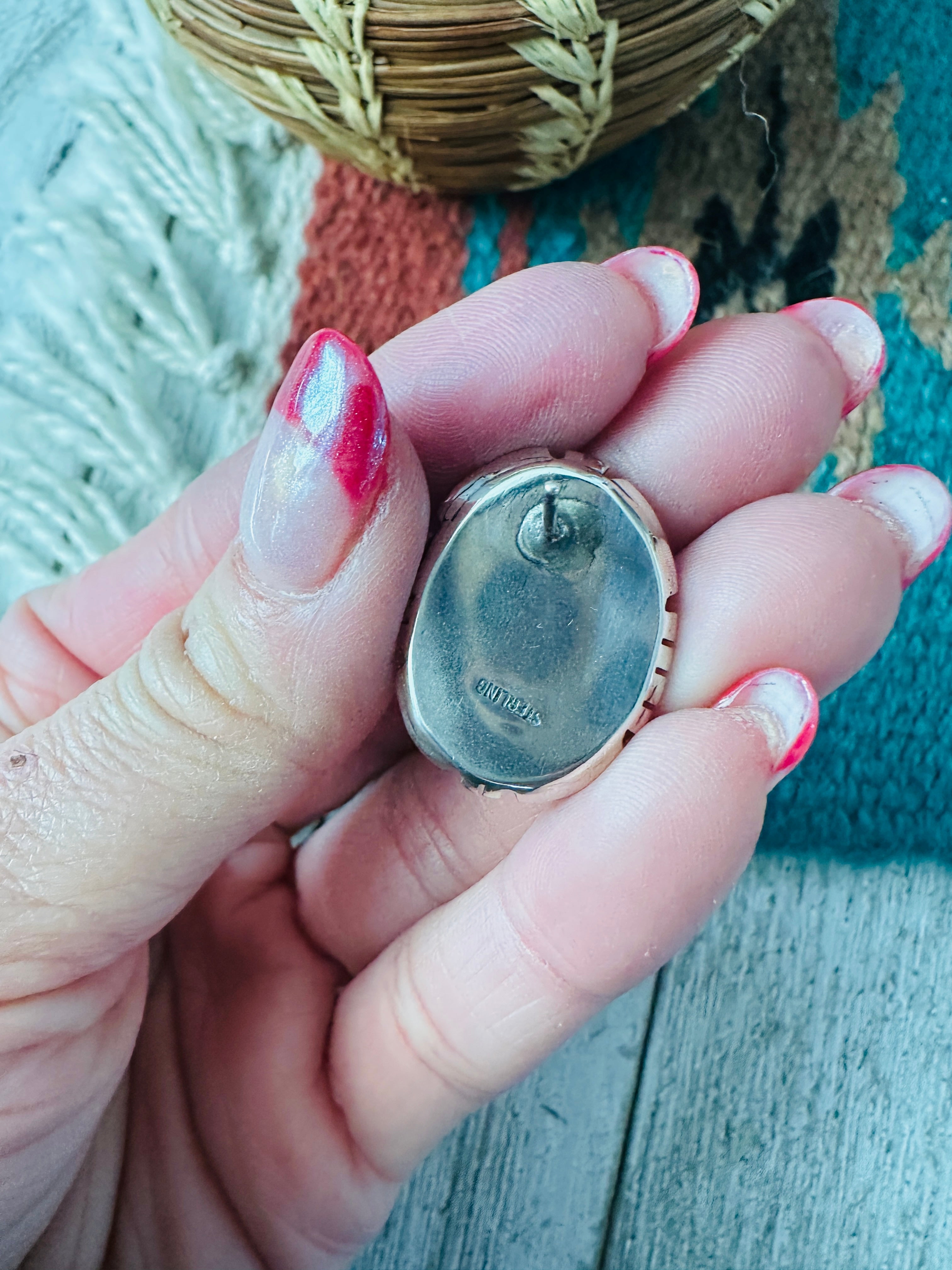 Navajo Sterling Silver & Purple Mojave Post Earrings