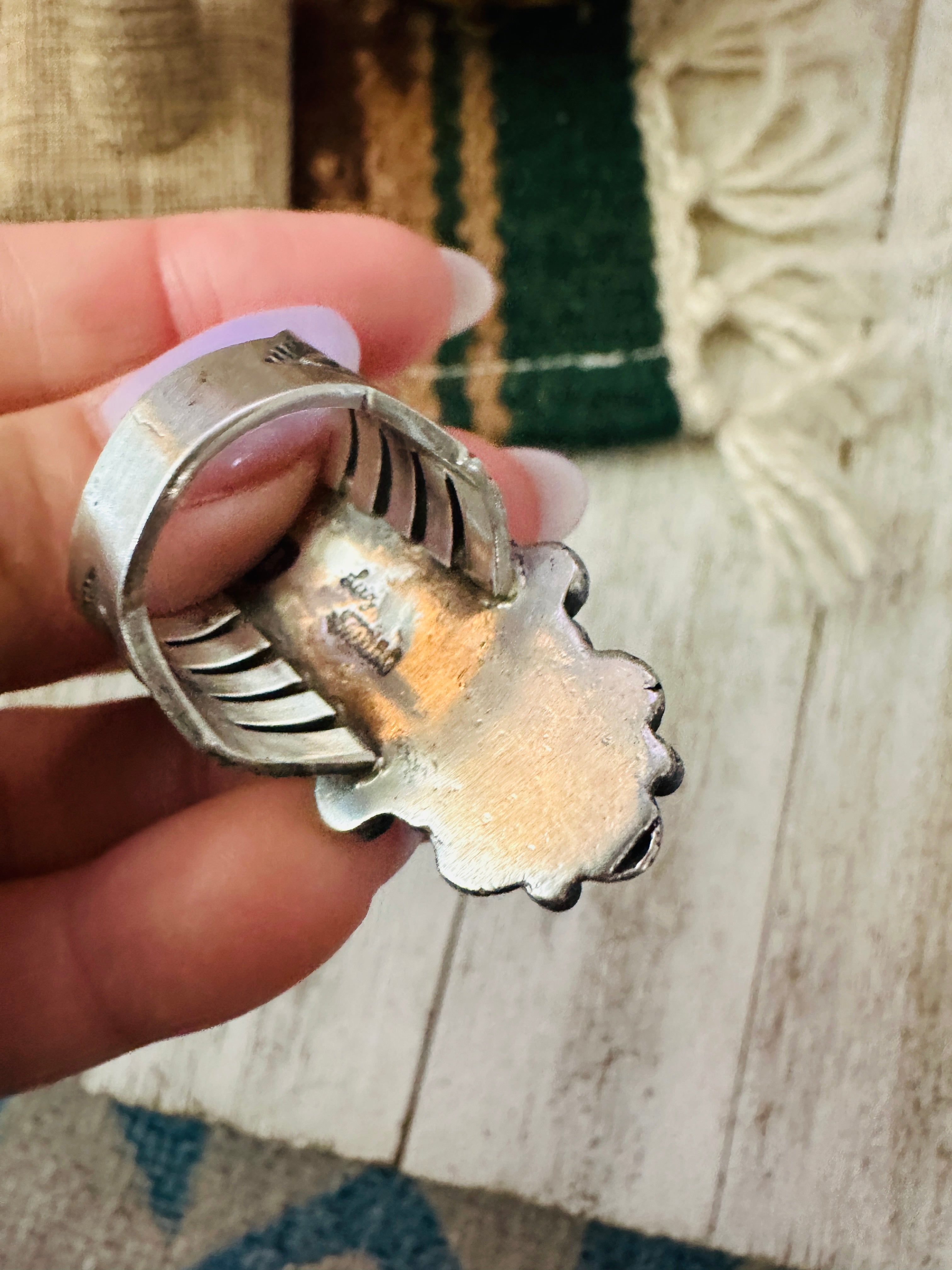 Handcrafted Sterling Silver Adjustable Concho Ring by Leroy James