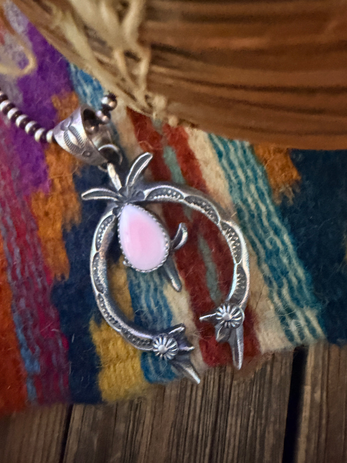 Handcrafted Sterling Silver & Queen Pink Conch Naja Pendant by Kevin Billah