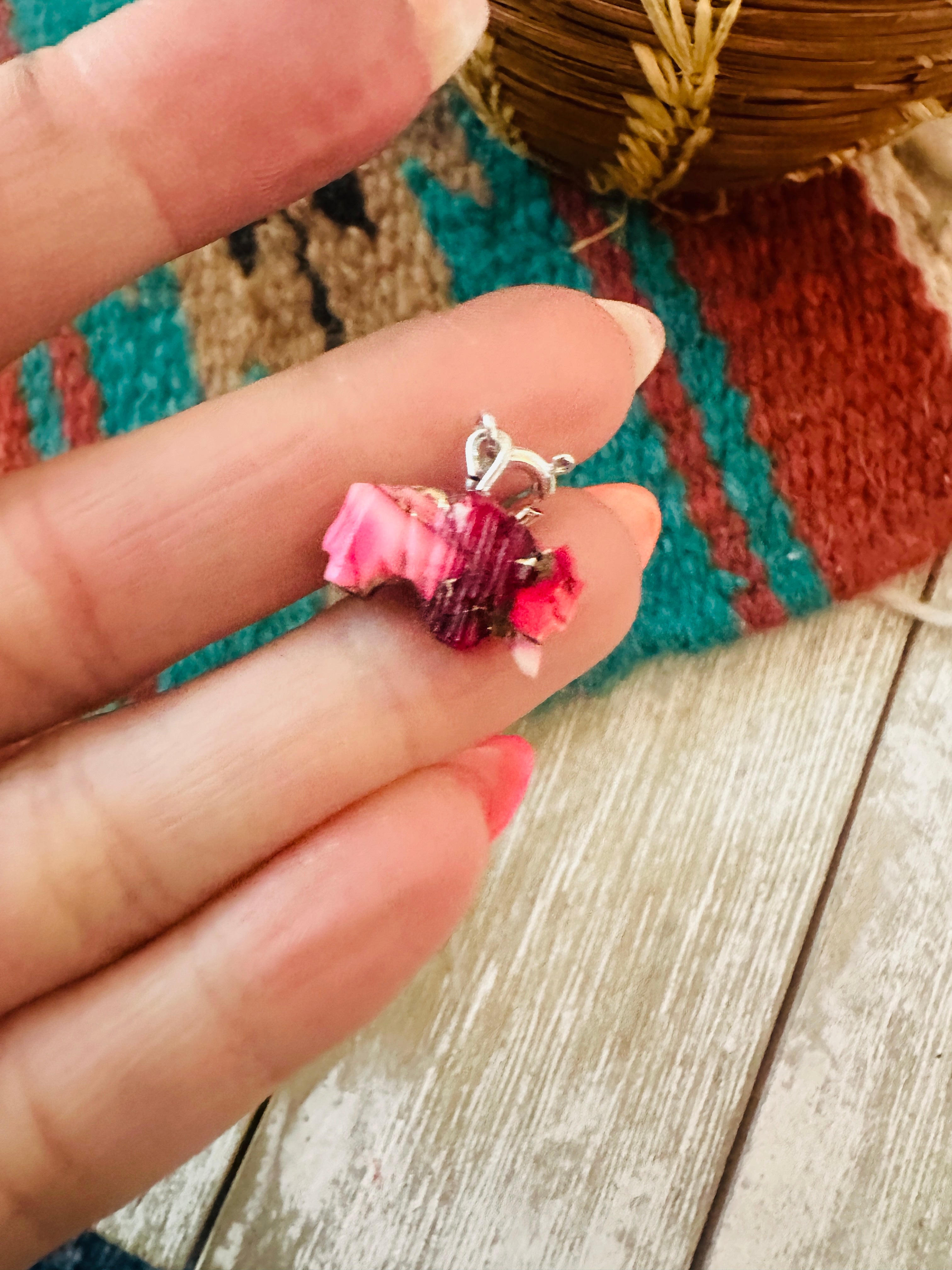 Handcrafted & Hand Carved Rose Dahlia Buffalo Charm