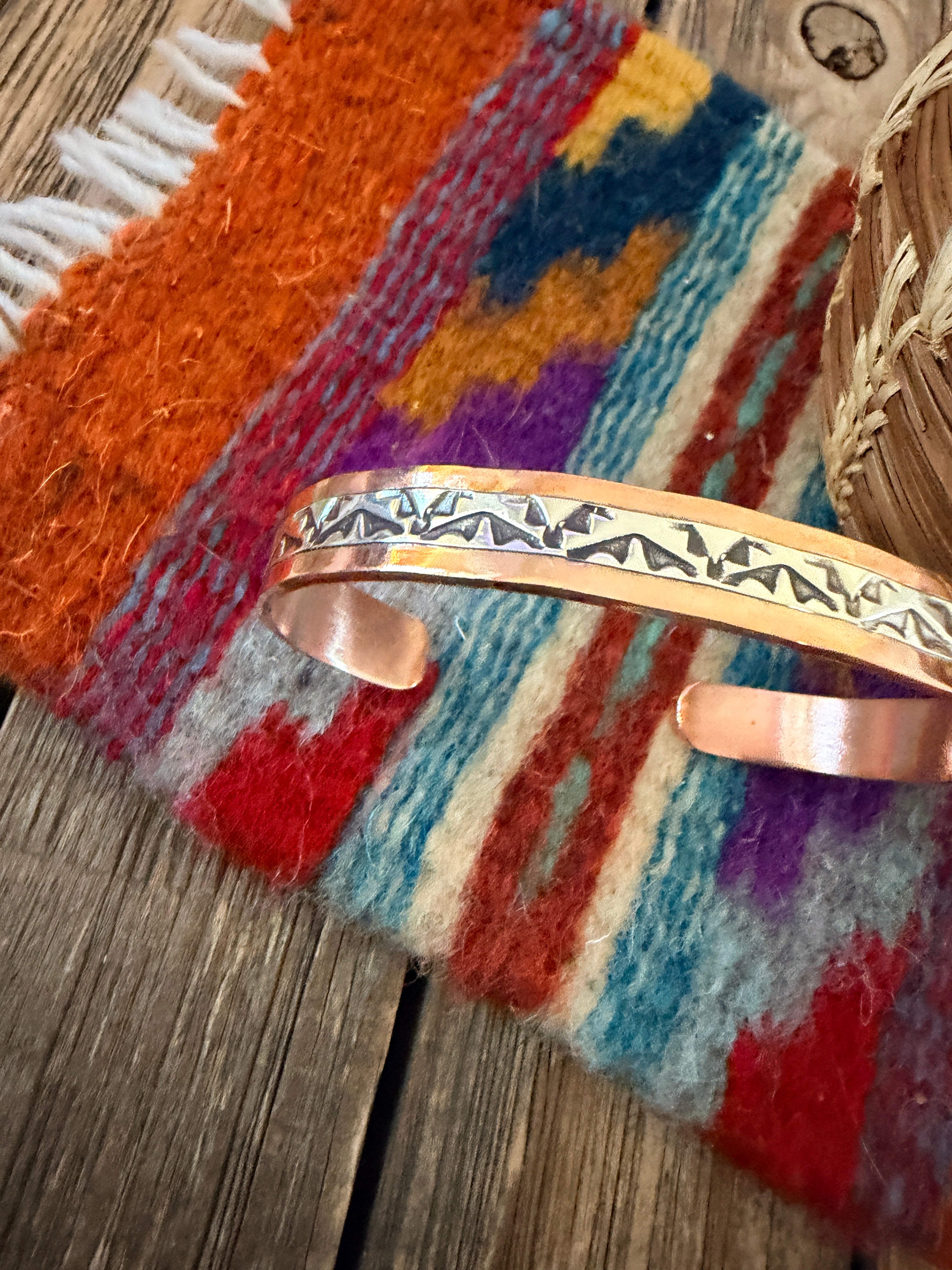 Handcrafted Copper & Sterling Silver Cuff Bracelet