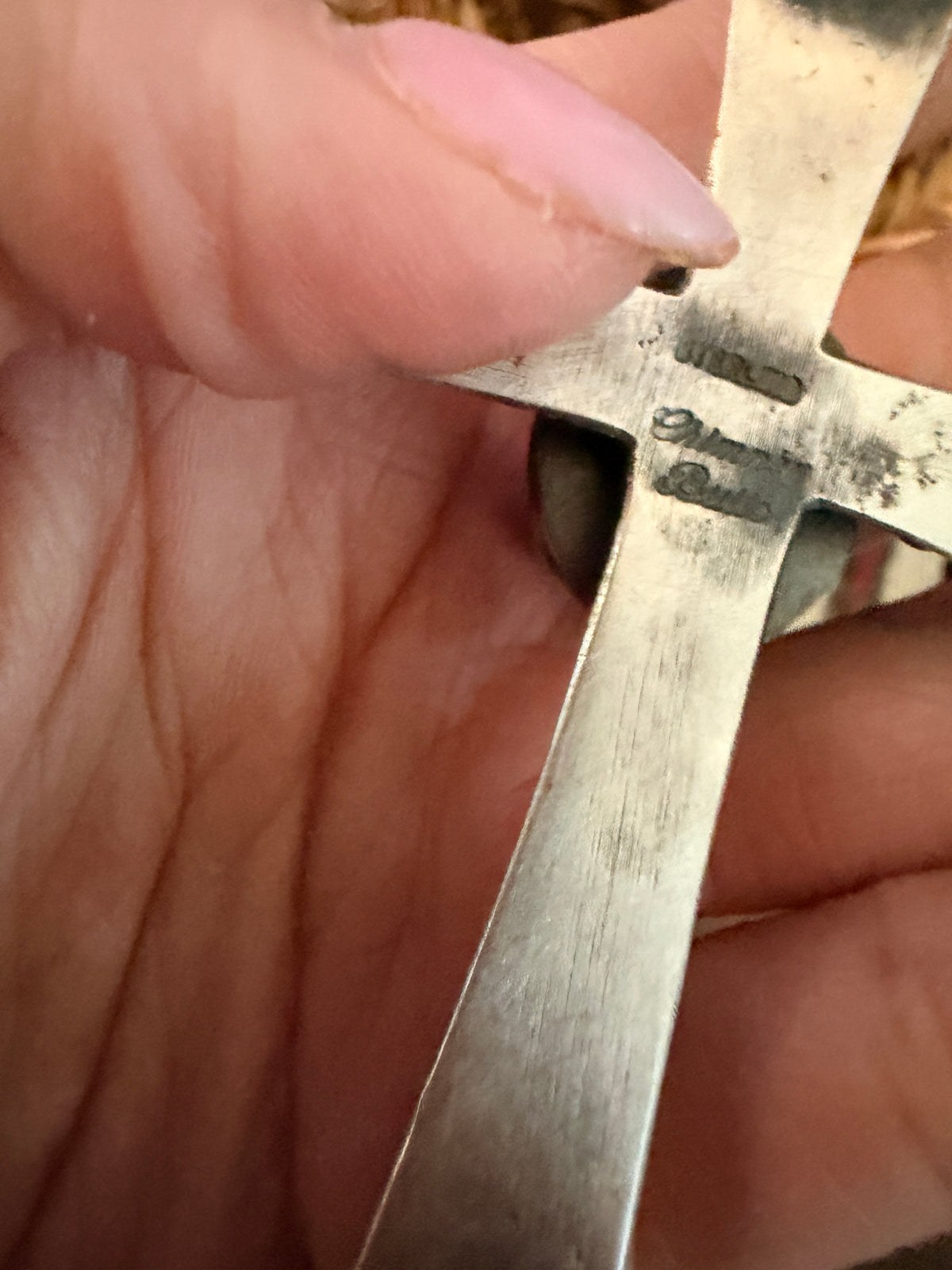 Handcrafted Turquoise & Sterling Silver Cross Pendant by Chimney Butte