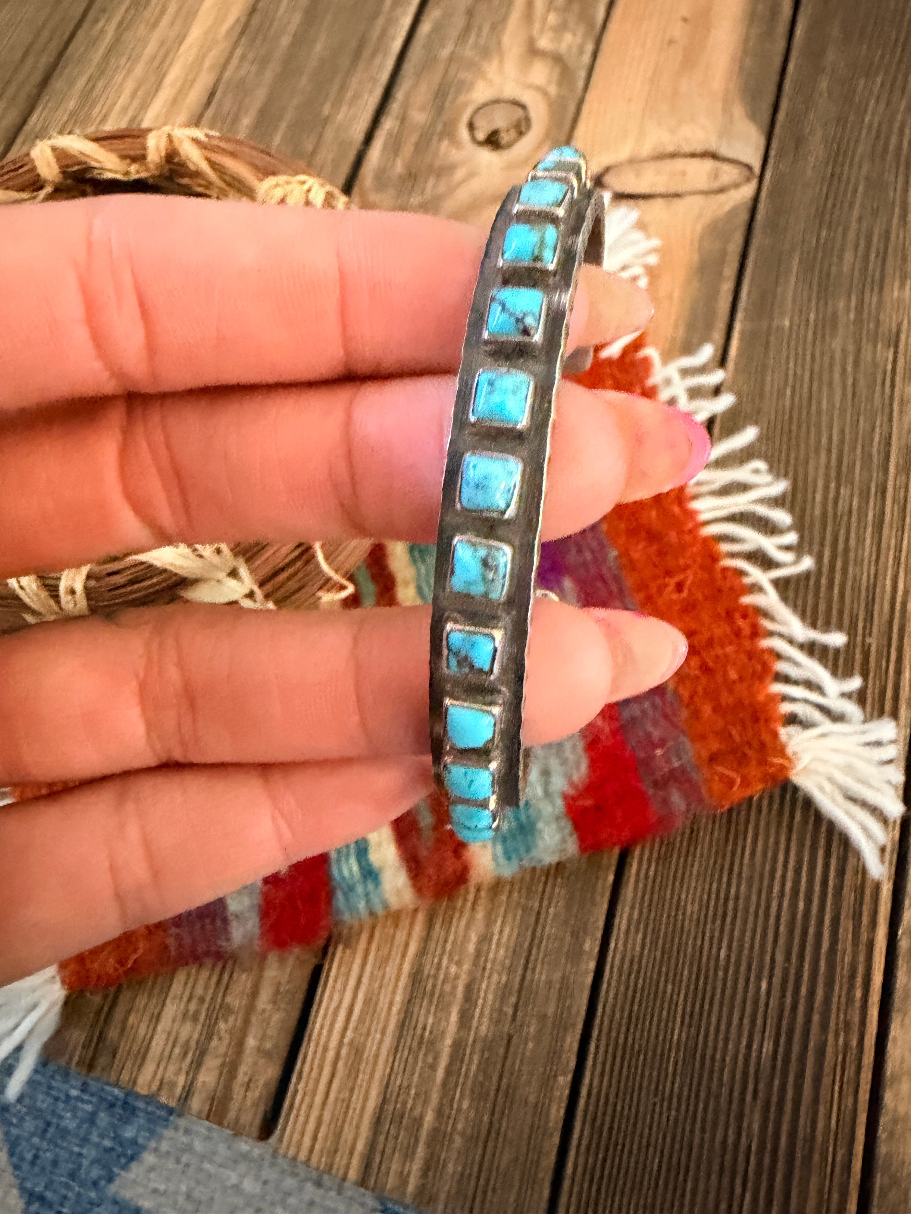 Handcrafted Sterling Silver & Turquoise Cuff Bracelet