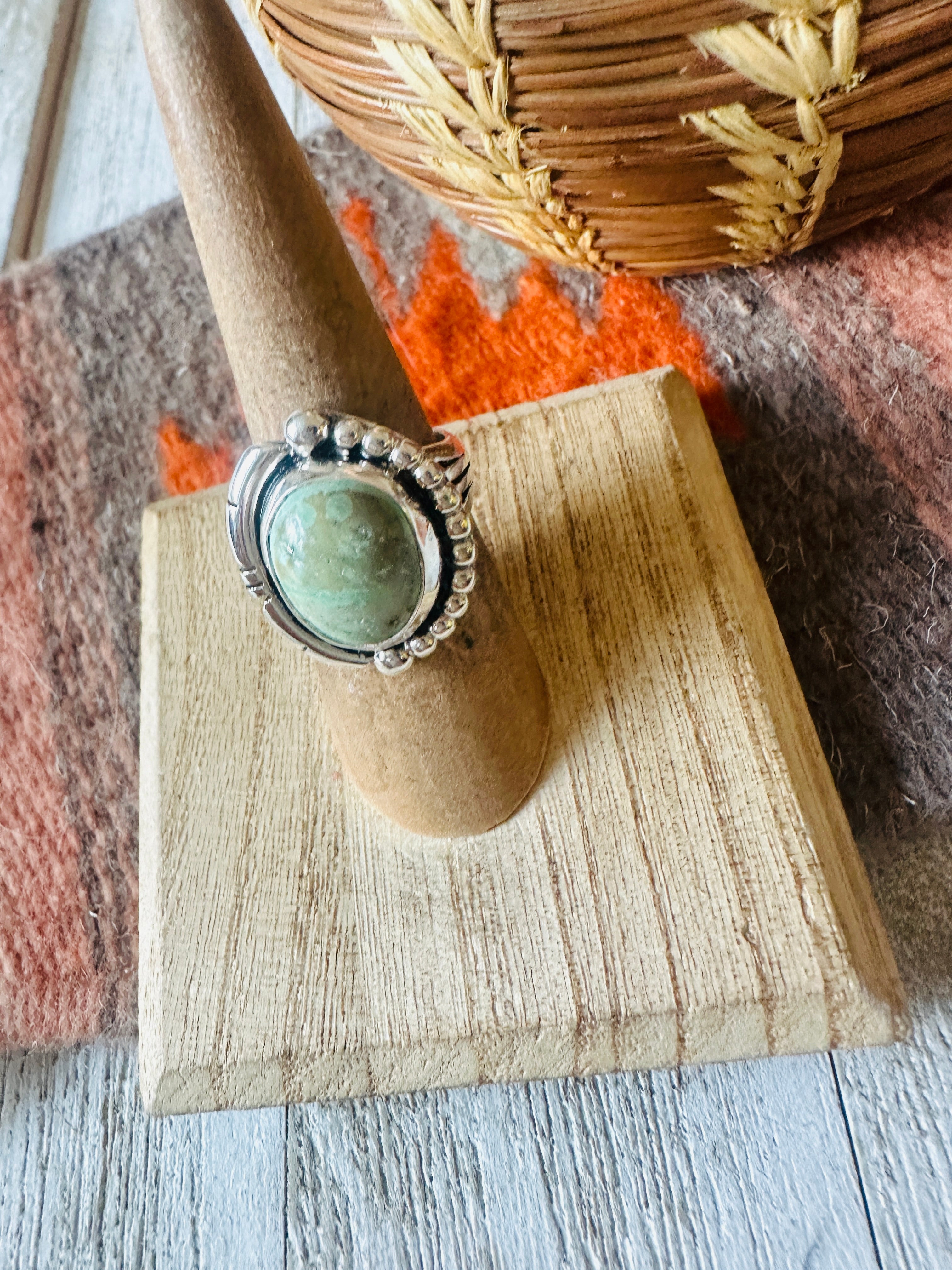 Navajo Turquoise & Sterling Silver Ring Size 6