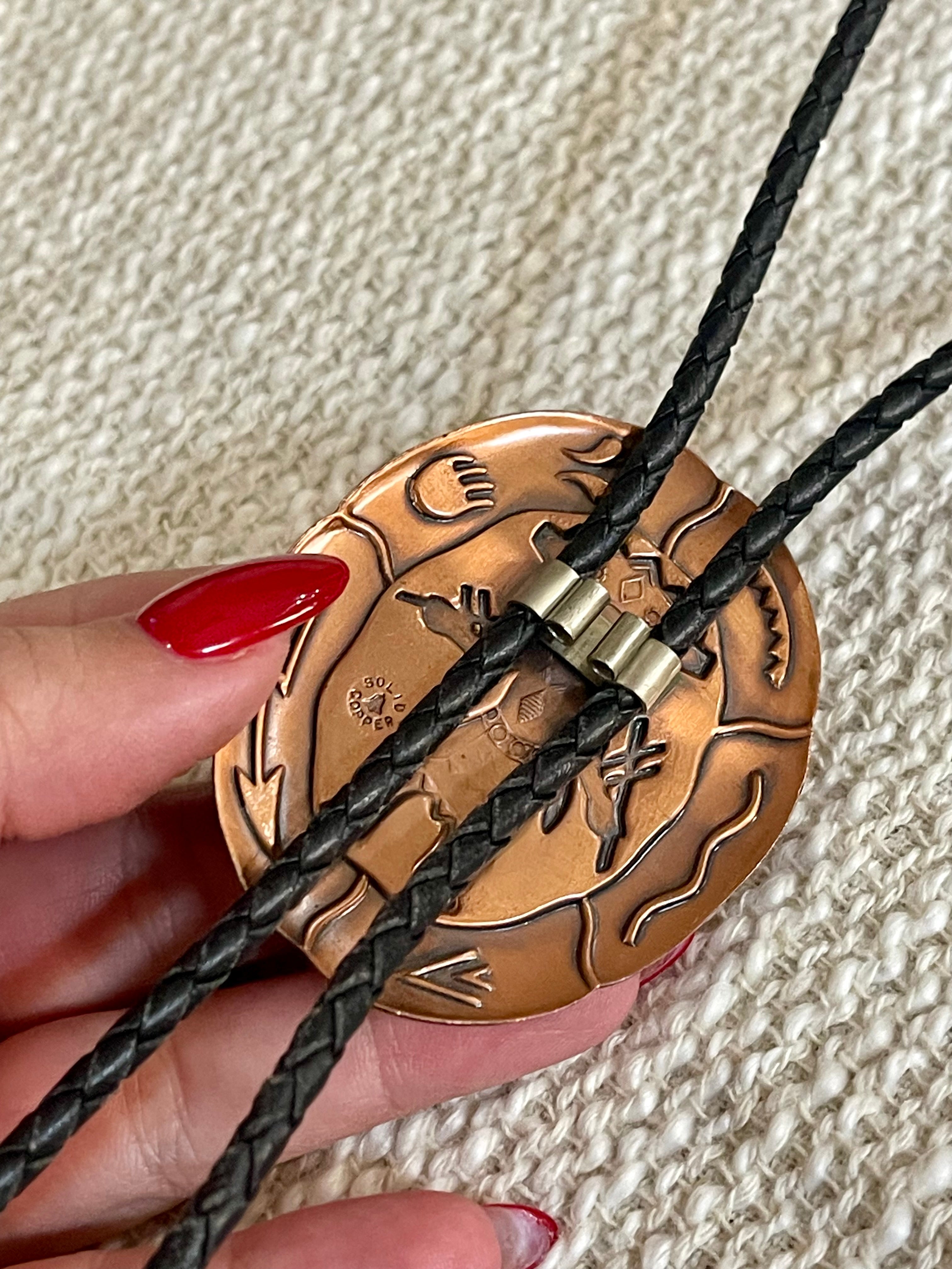 Vintage Handmade Copper Bolo Tie