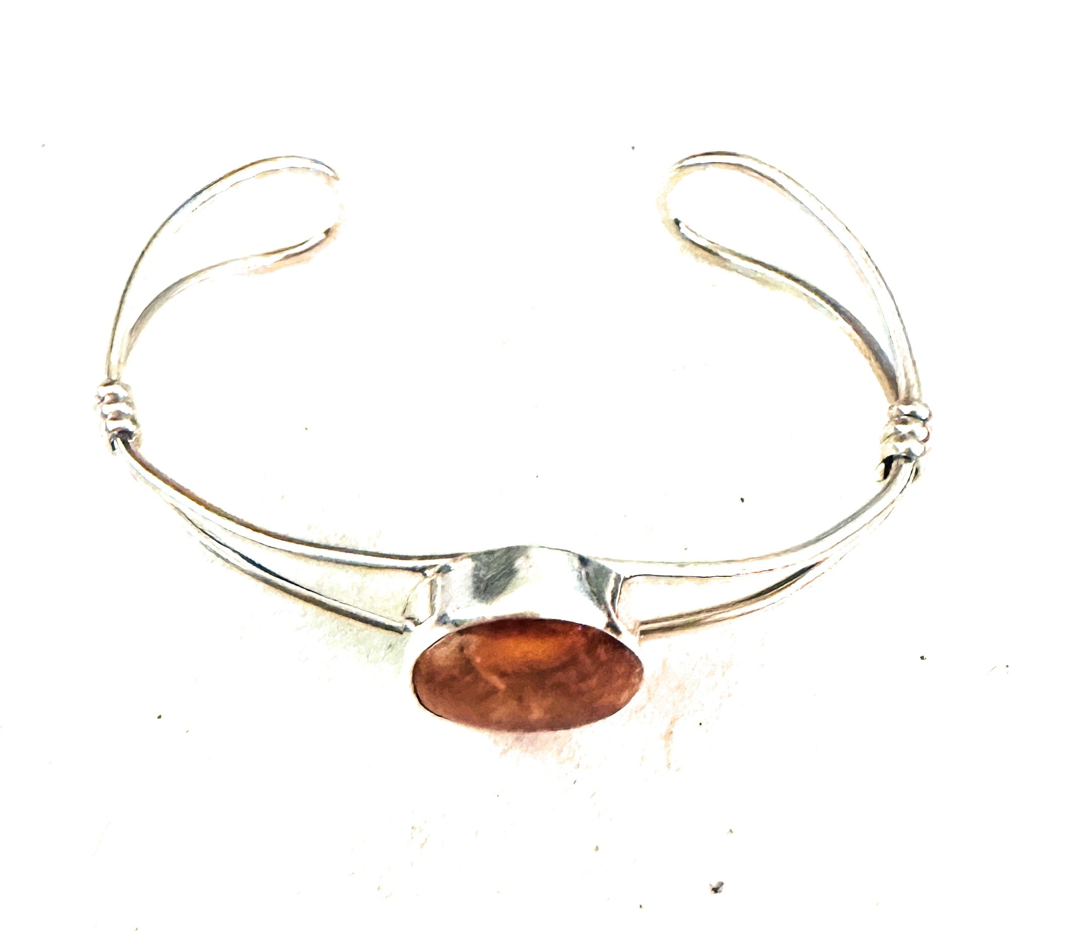 Navajo Sterling Silver & Orange Spiny Oyster Cuff Bracelet