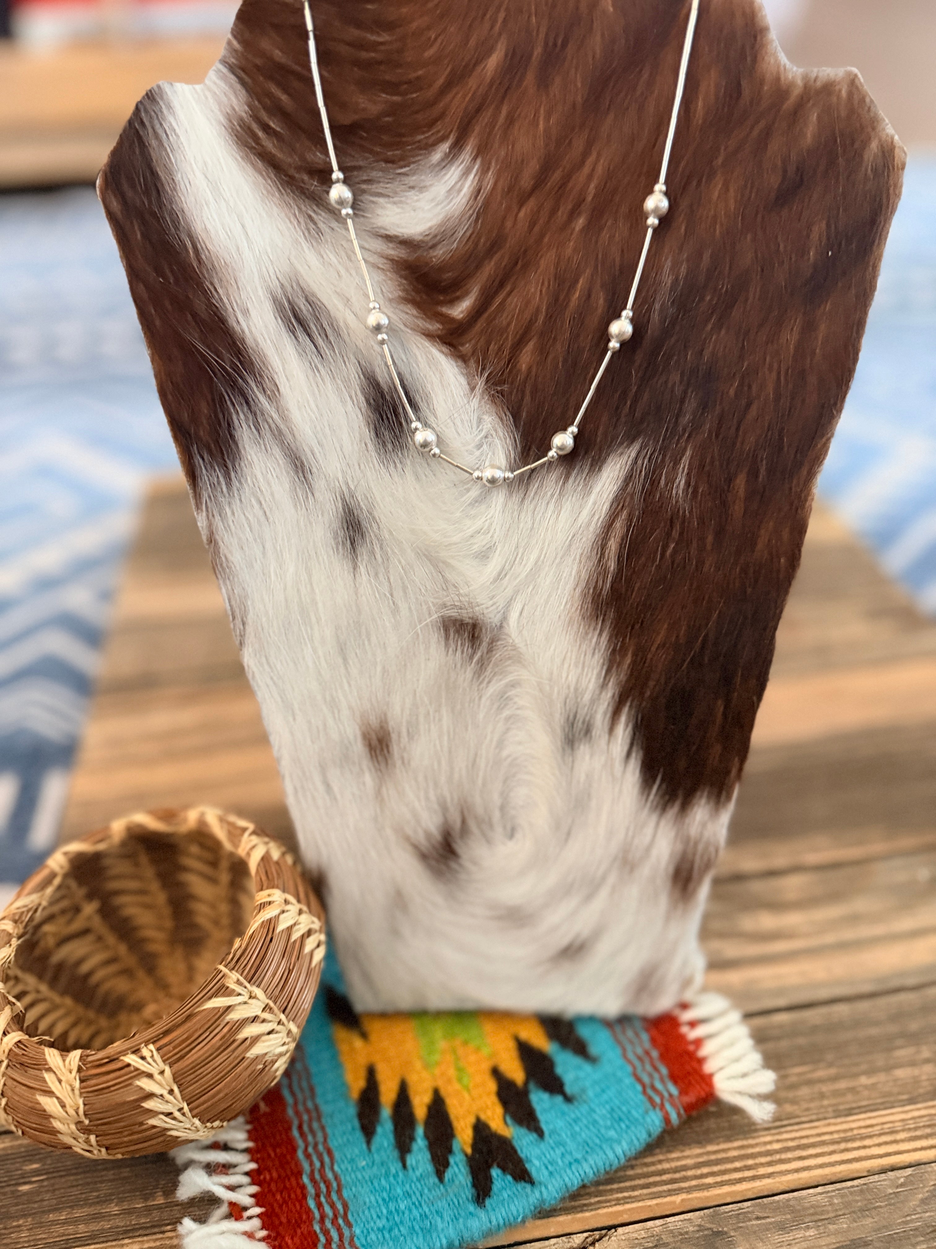 Old Pawn Handcrafted Liquid Sterling Silver Beaded Necklace