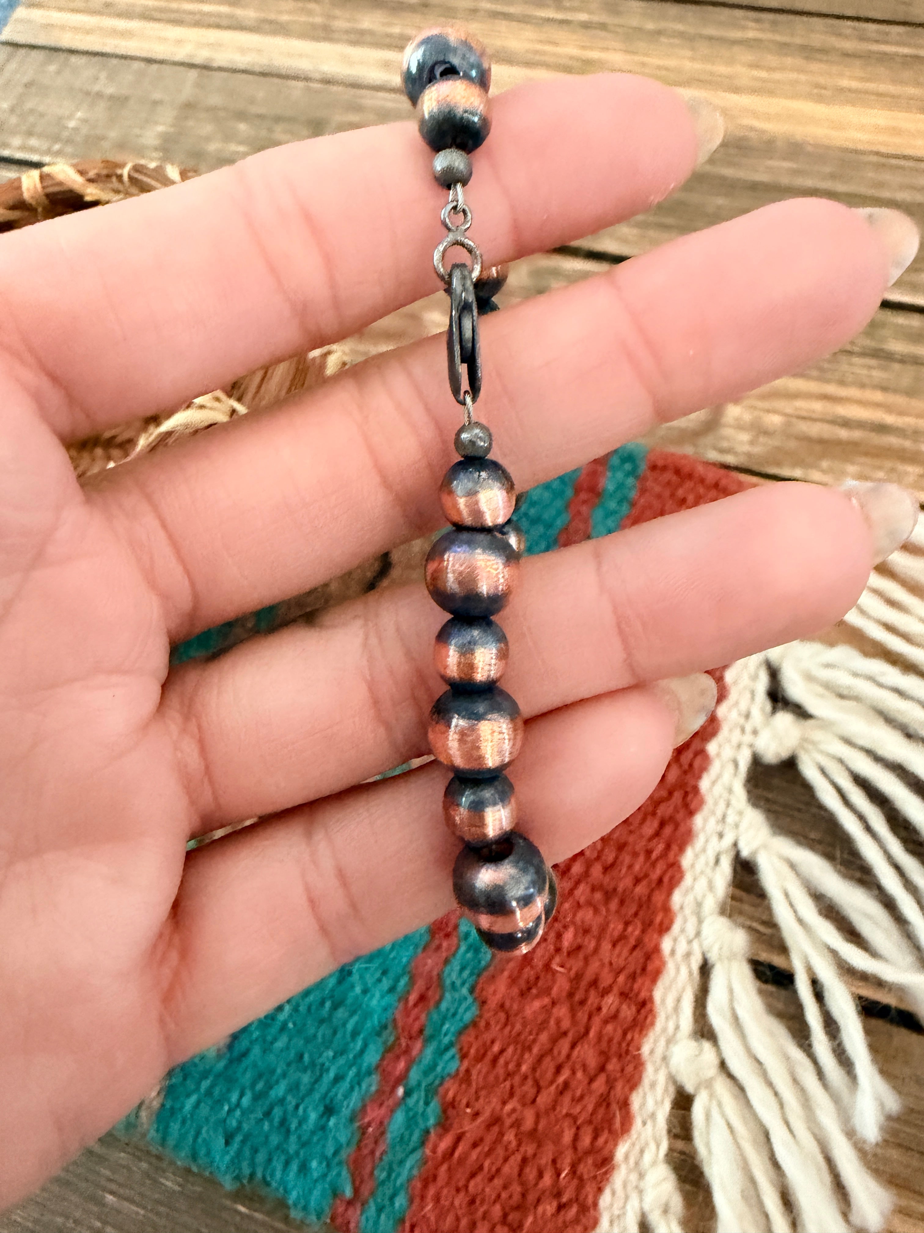 Handcrafted Copper Beaded Bracelet 7”