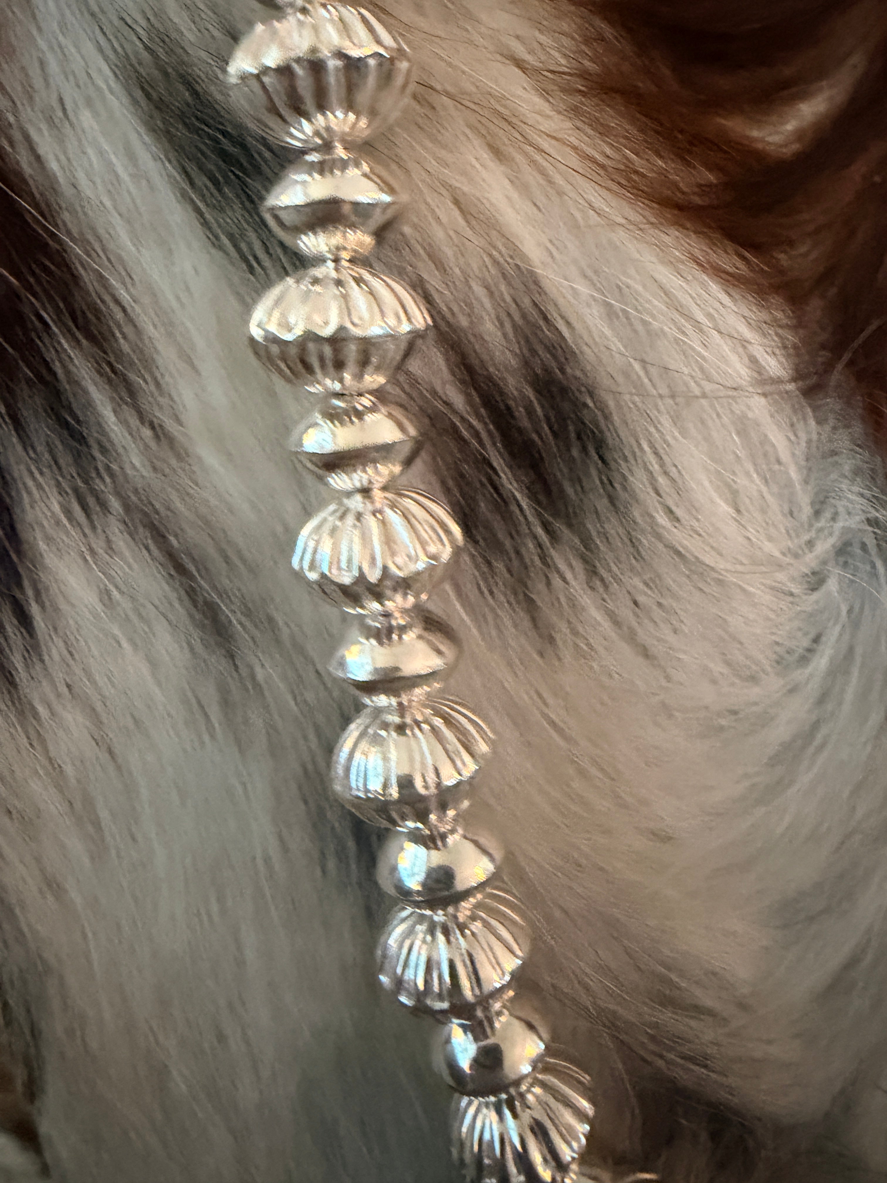 Handcrafted Sterling Silver Melon Beaded 20” Necklace