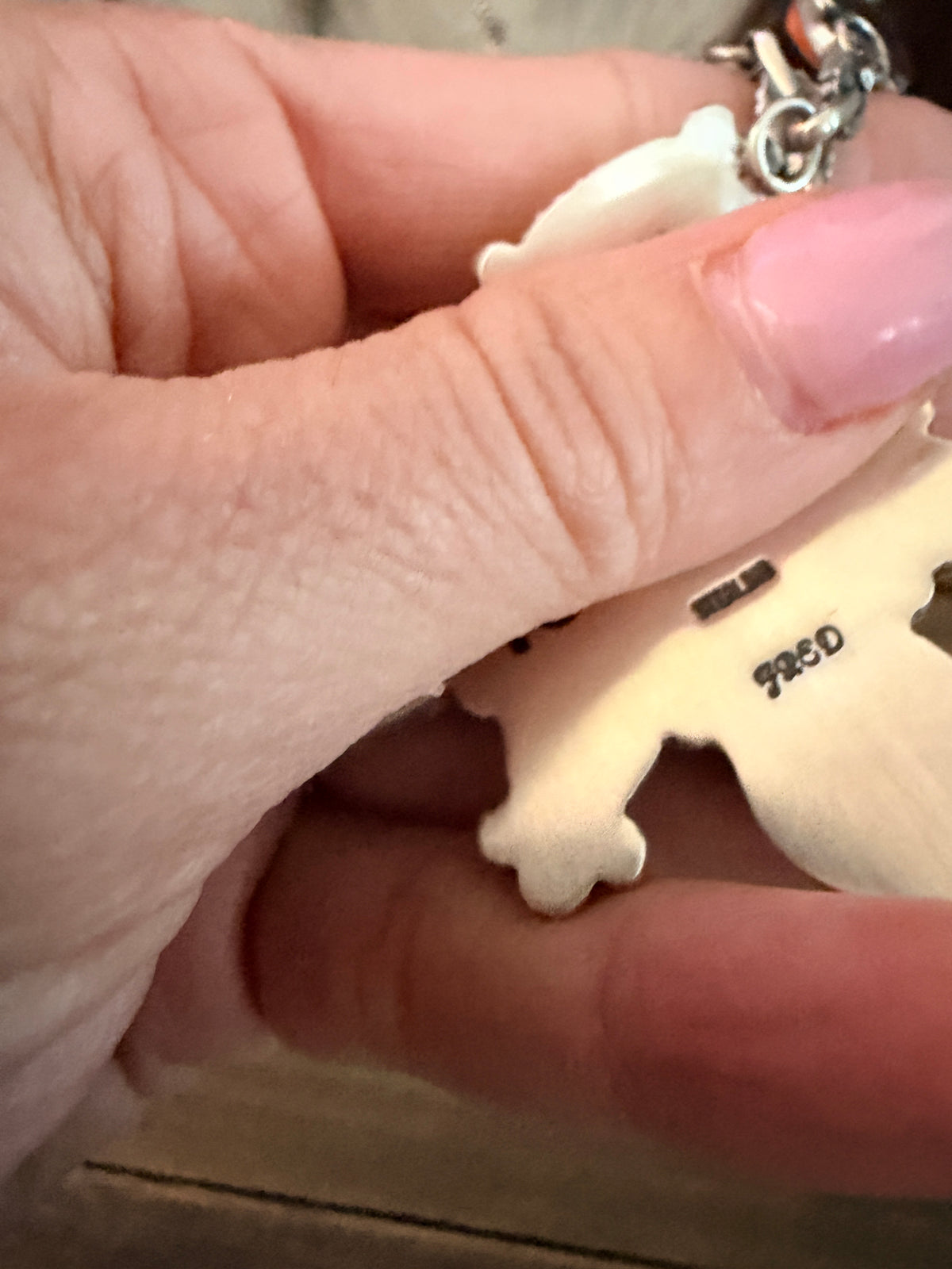 Handcrafted Spiny Oyster, Mother of Pearl & Sterling Silver Cluster Necklace and Earring Set by Fred Francis