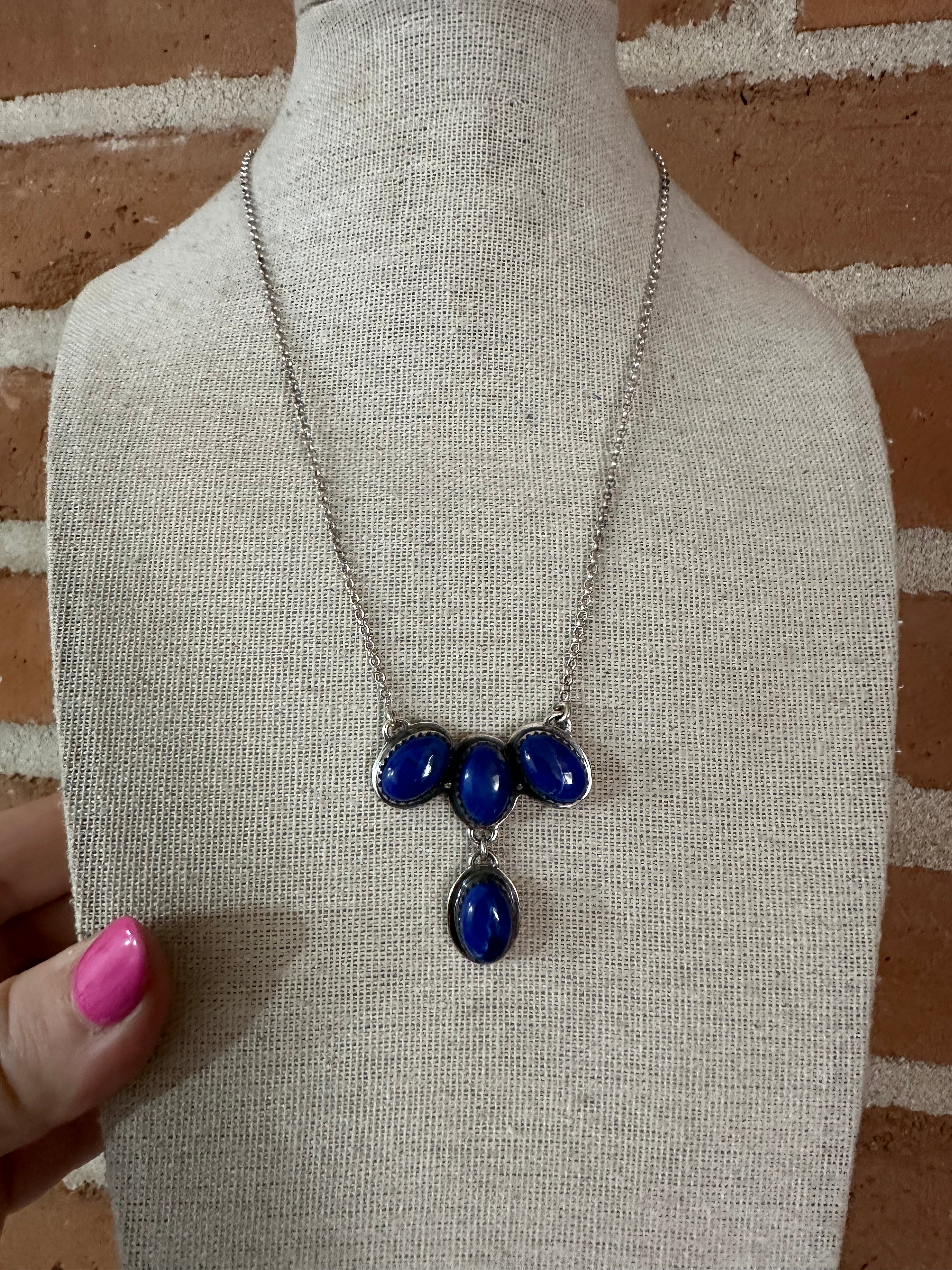 Handmade Lapis & Sterling Silver Necklace