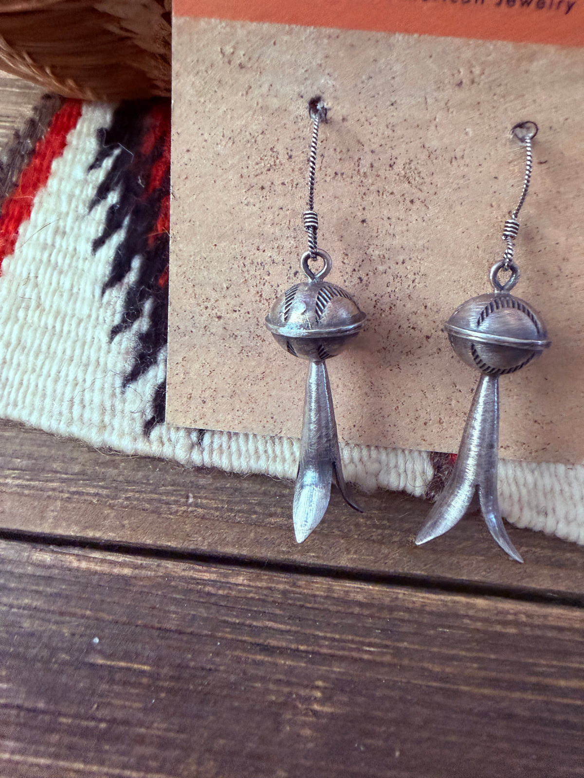 Handcrafted Sterling Silver Blossom Dangle Earrings