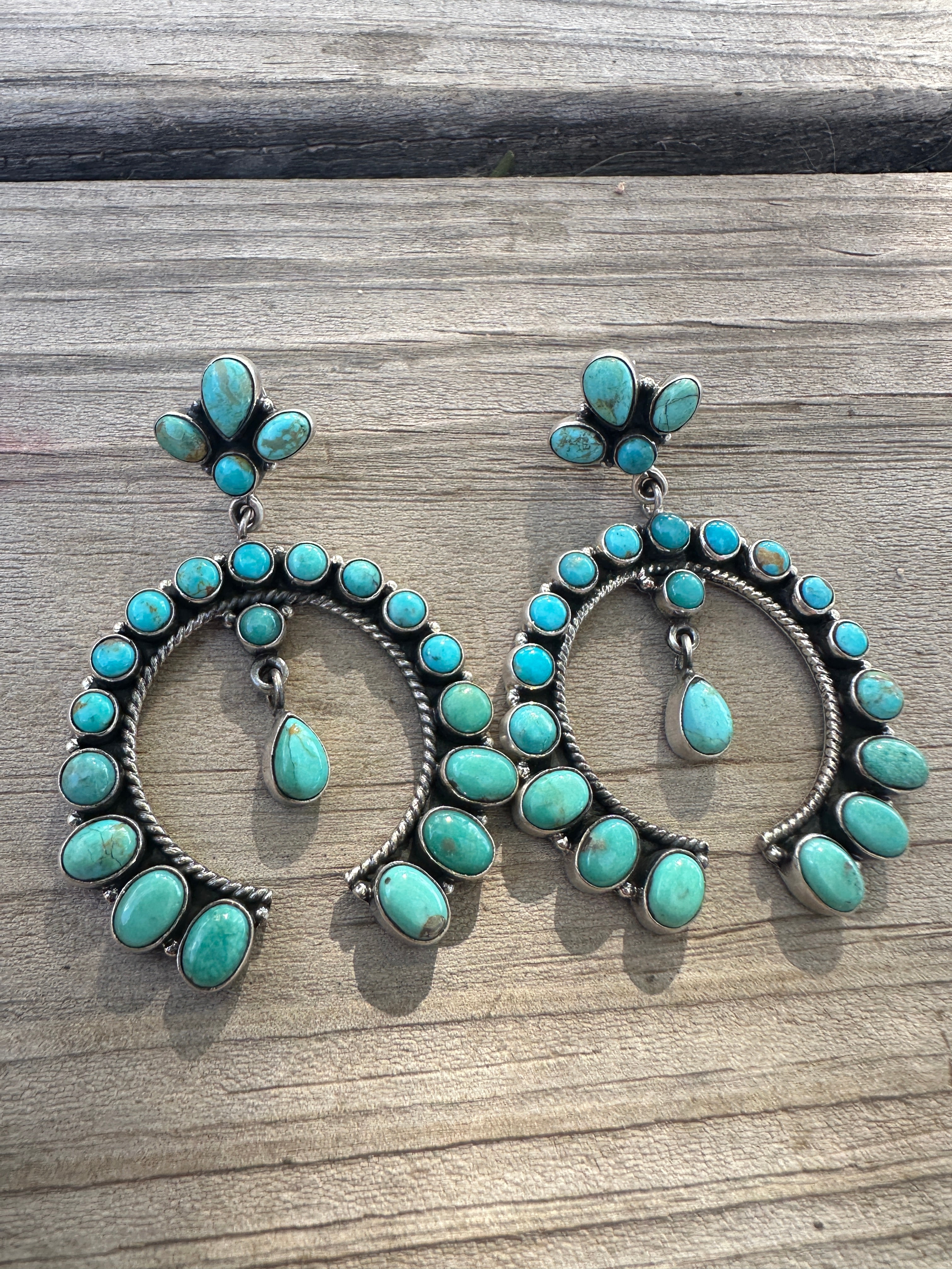 Handmade Turquoise and Sterling Silver Naja Dangles