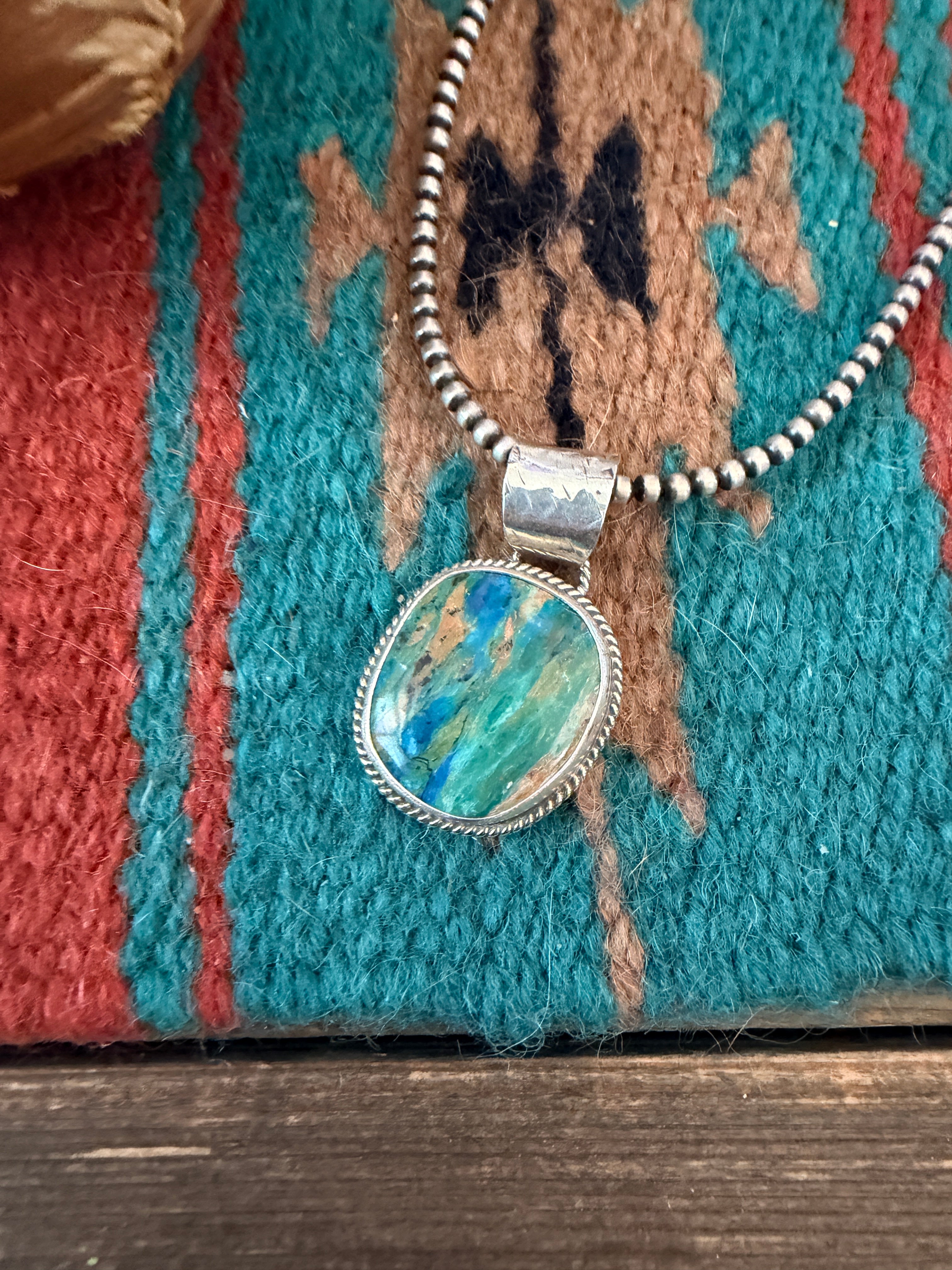 Handmade Sterling Silver & Peruvian Opal Pendant
