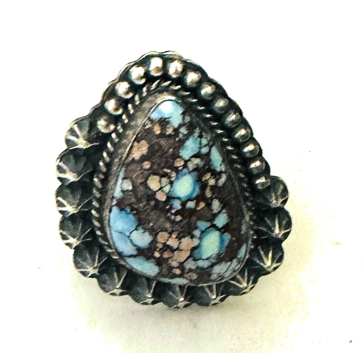 Navajo Golden Hills Turquoise & Sterling Silver Ring Size 7