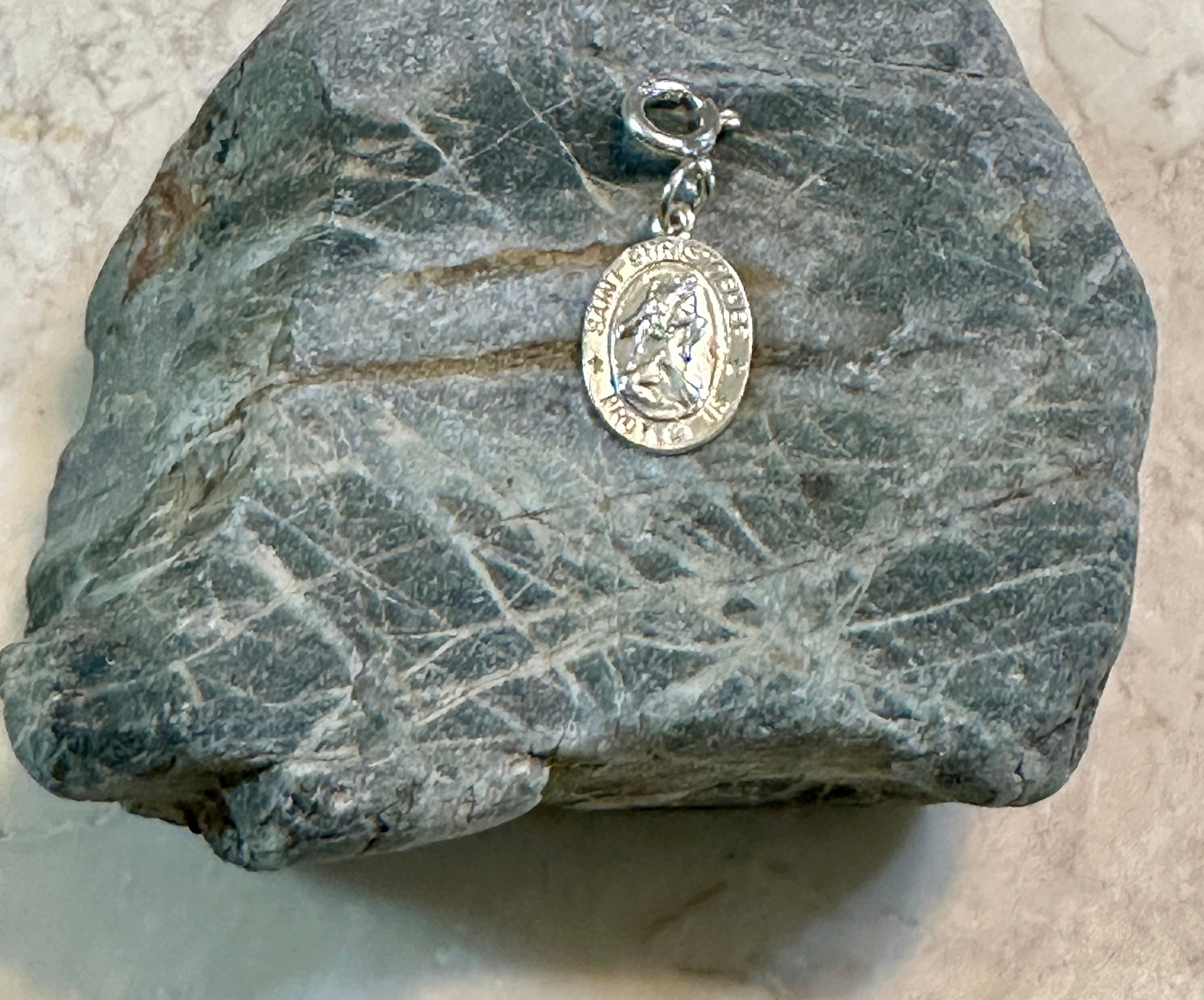 Sterling Silver Saint Christopher Protect Us Charm