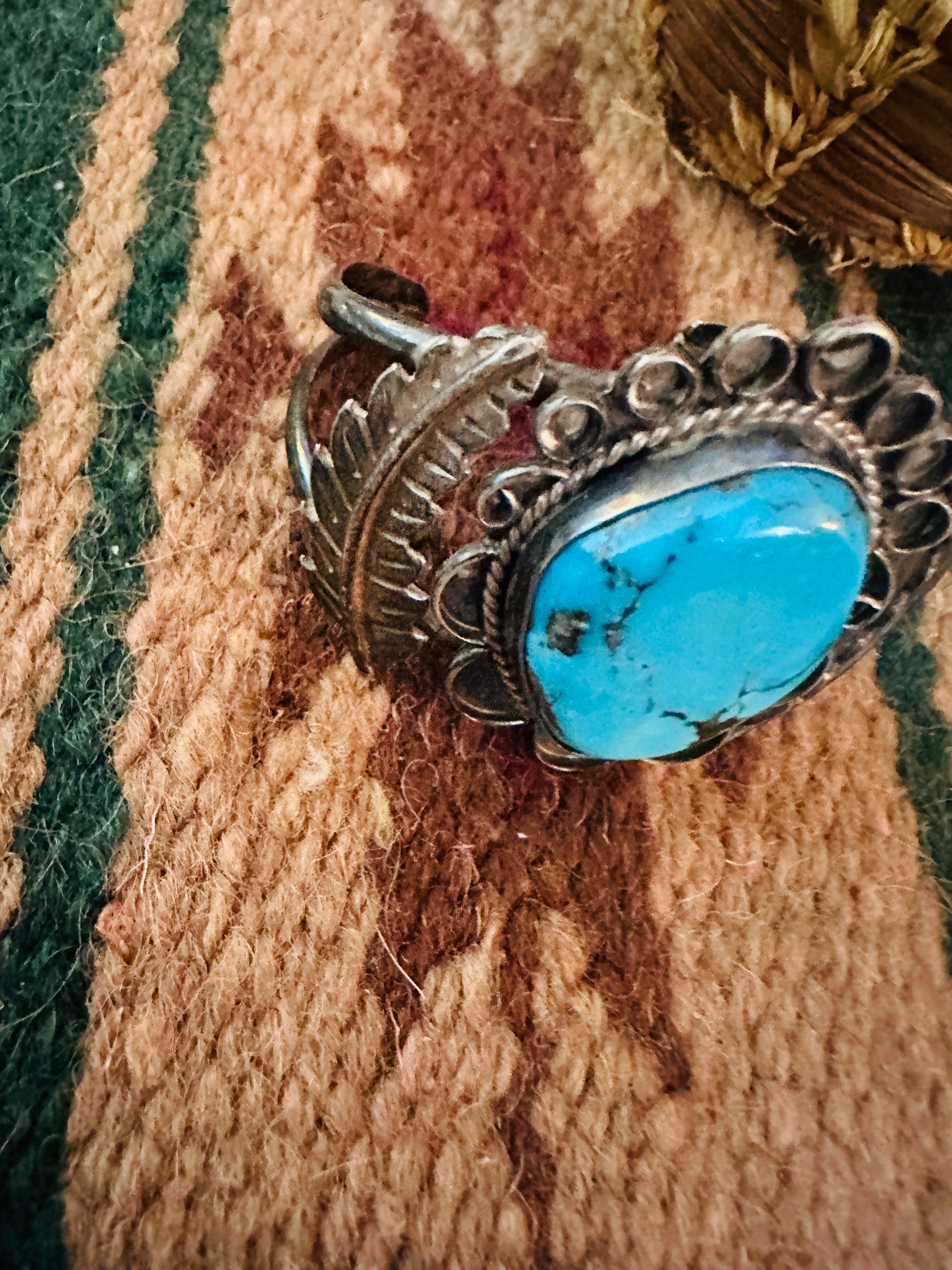 Handcrafted Old Pawn Turquoise & Sterling Silver Cuff Bracelet