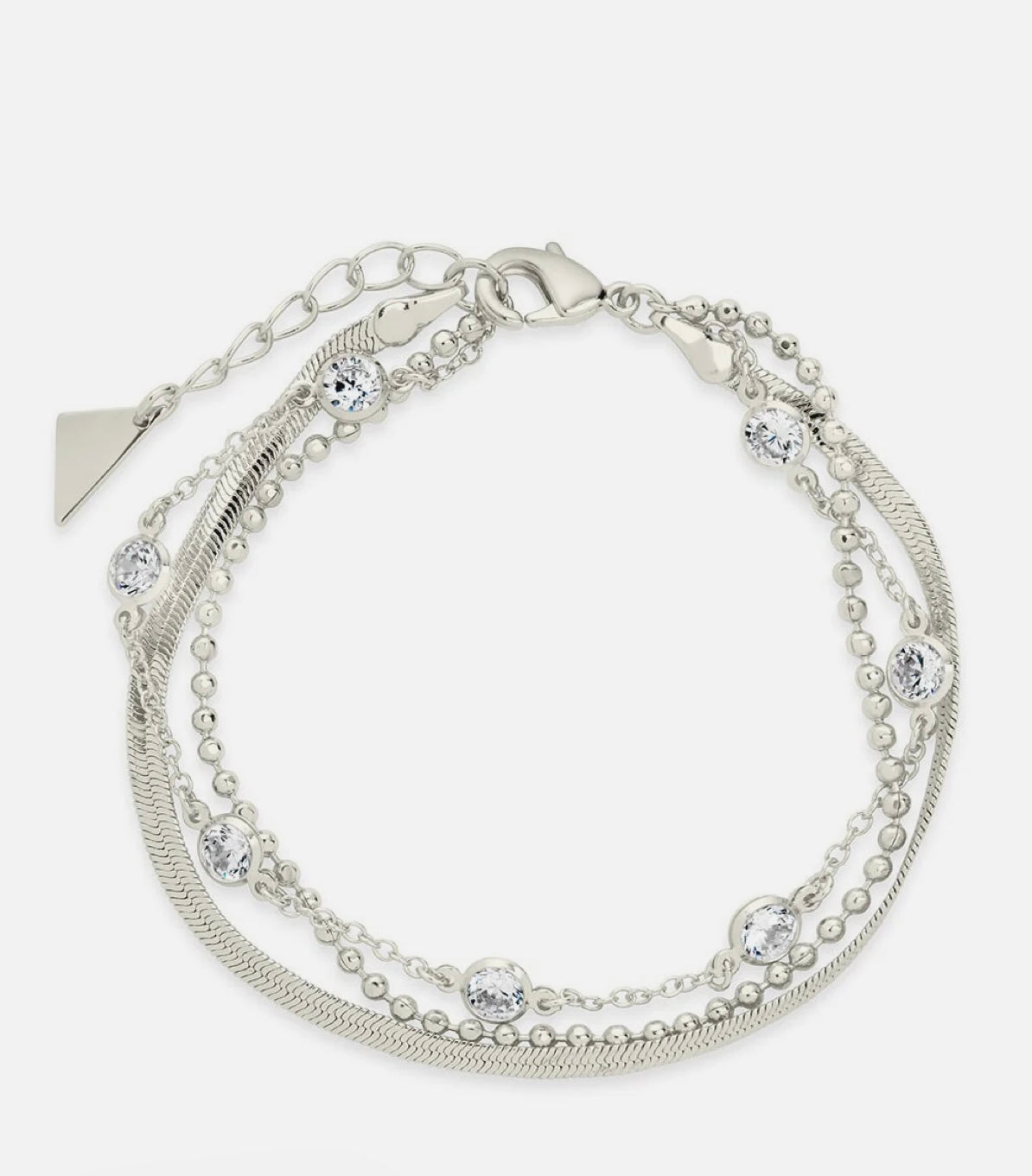 Paisley CZ & Layered Chain Bracelet