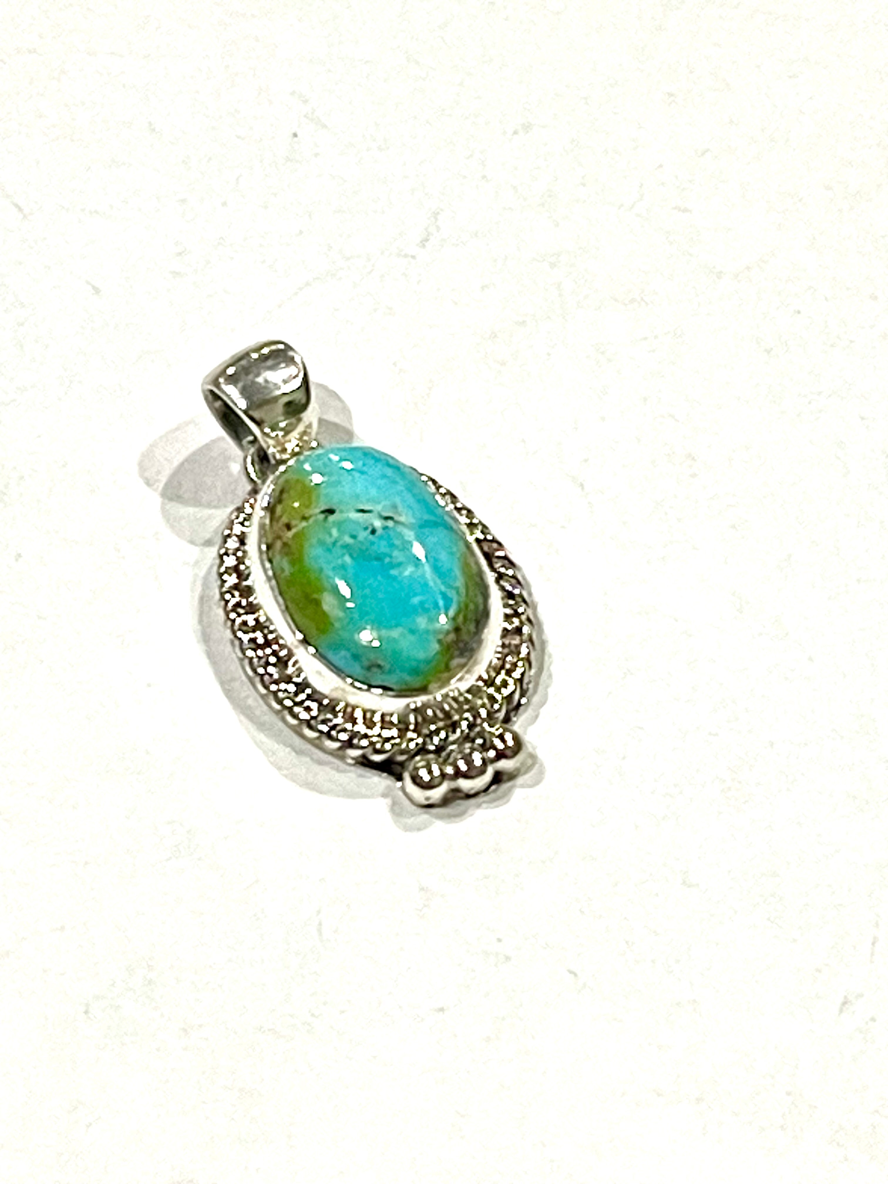 Navajo Sterling Silver & Turquoise Pendant