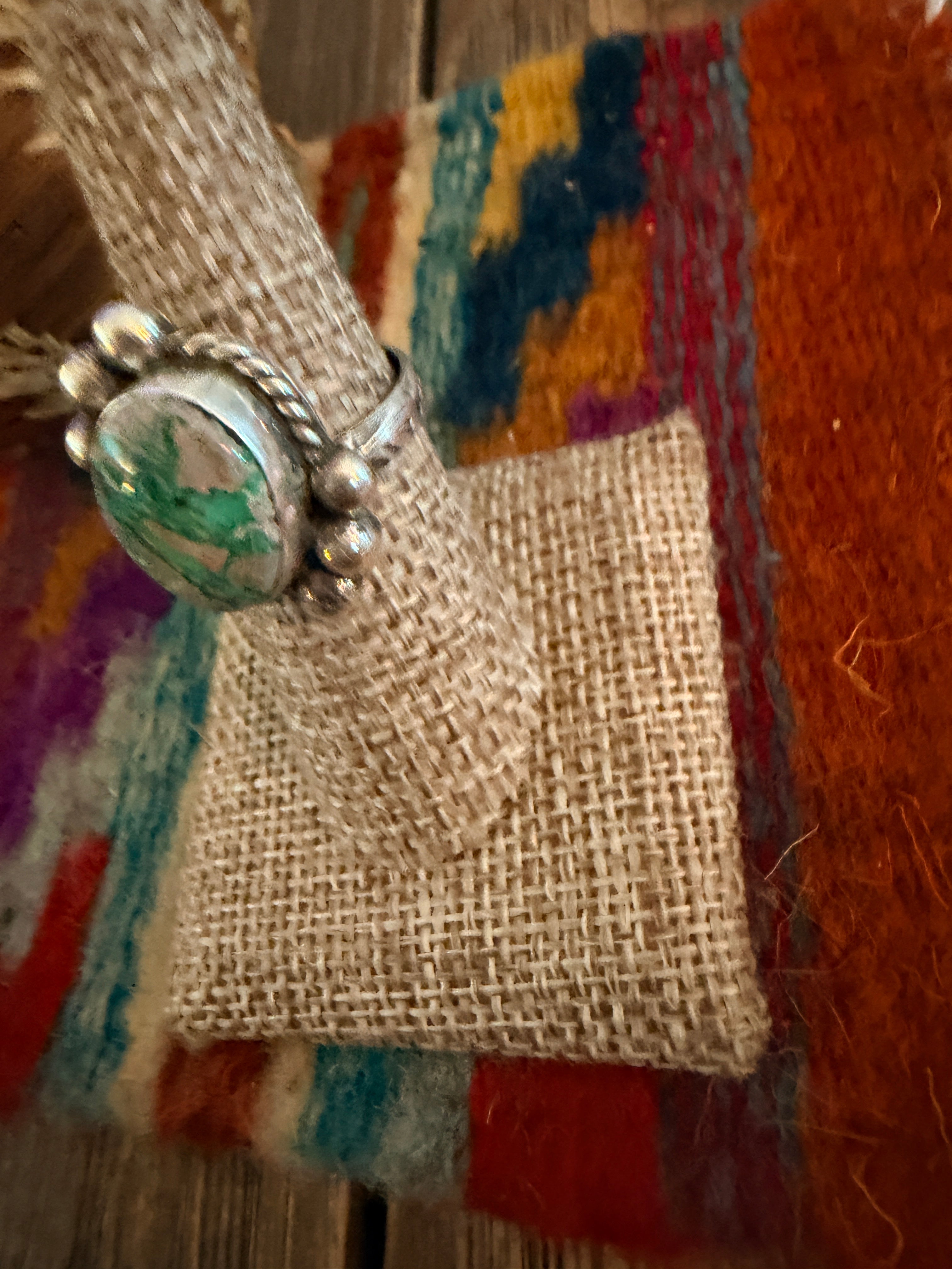 Handmade Sterling Silver and Turquoise Adjustable Ring