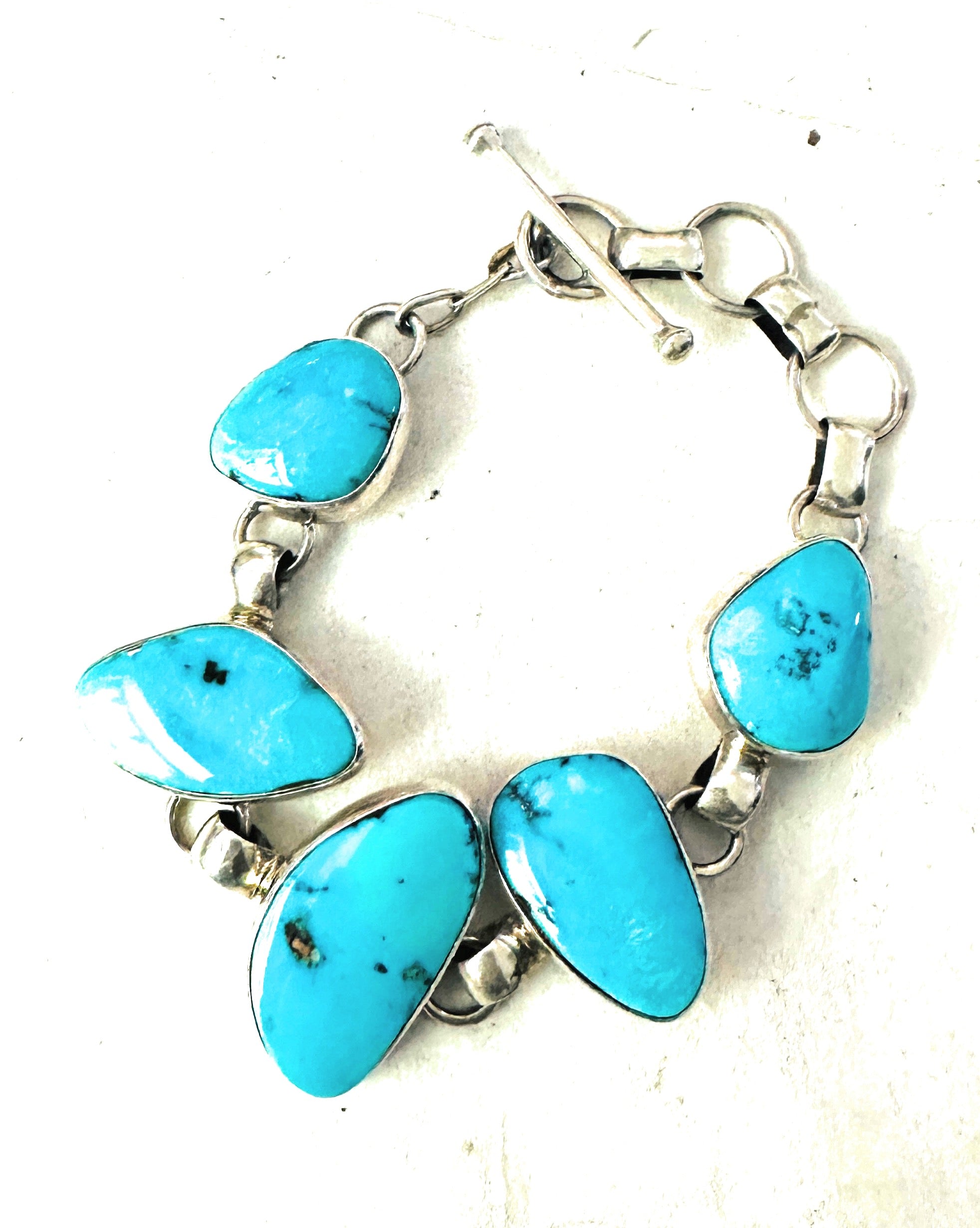 Navajo Turquoise & Sterling Silver Link Bracelet