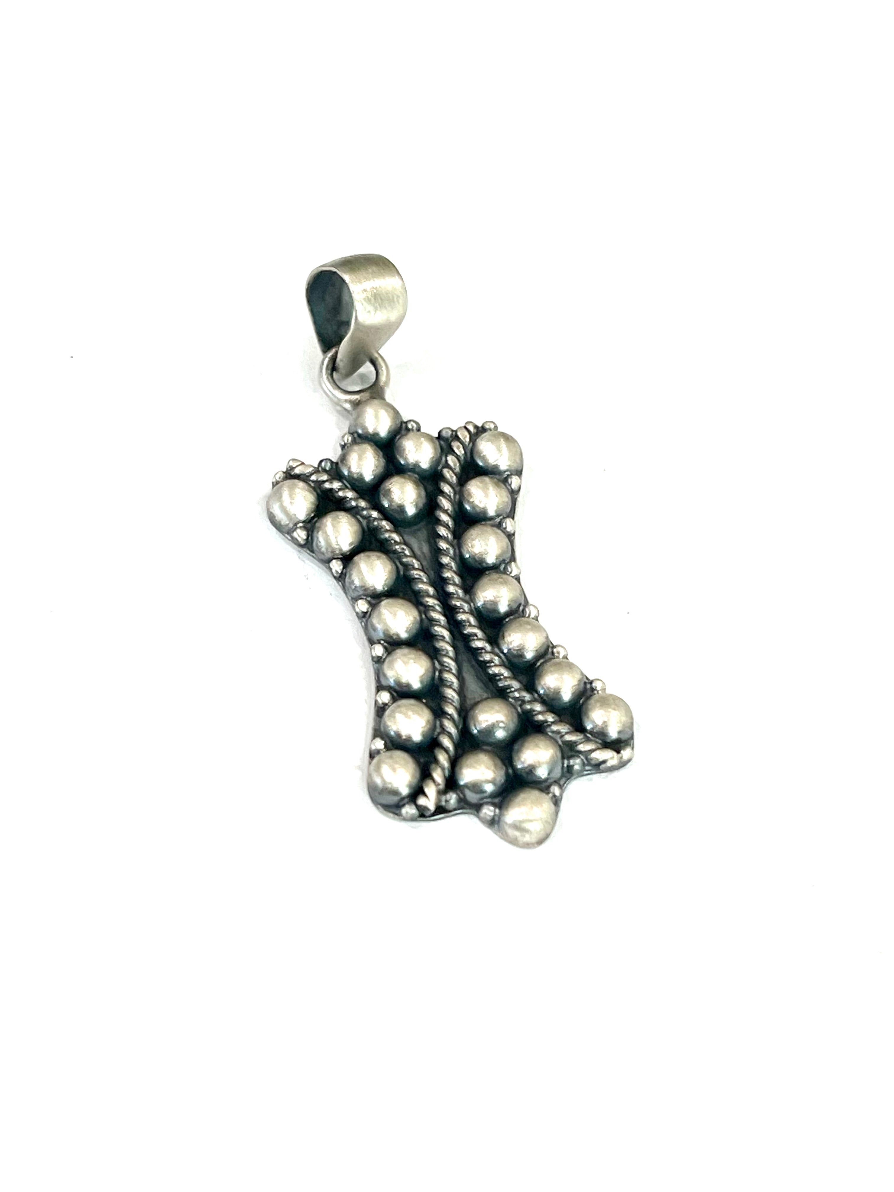 Handmade Sterling Silver Pendant with Signed Nizhoni