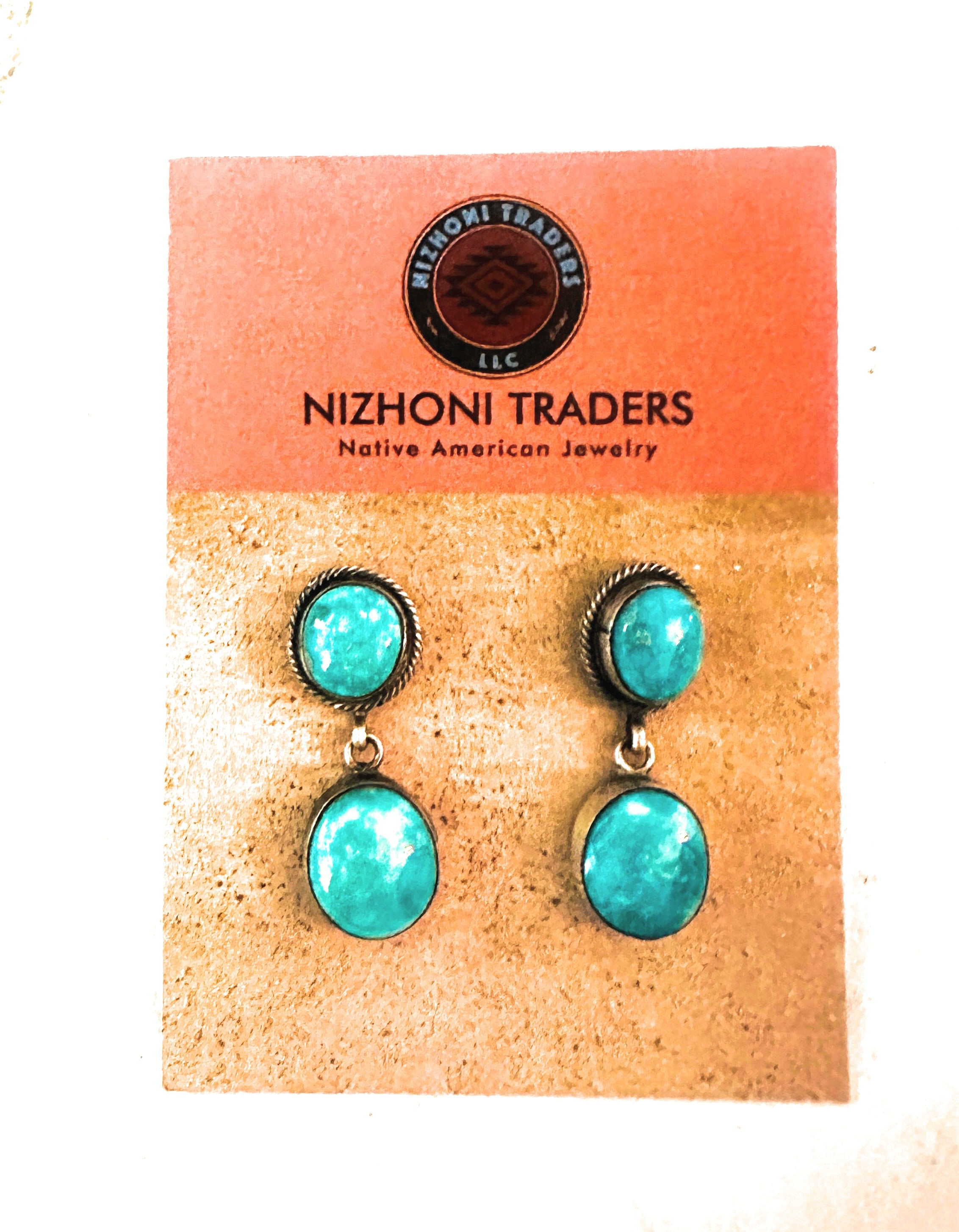 Navajo Turquoise and Sterling Silver Dangle Earrings