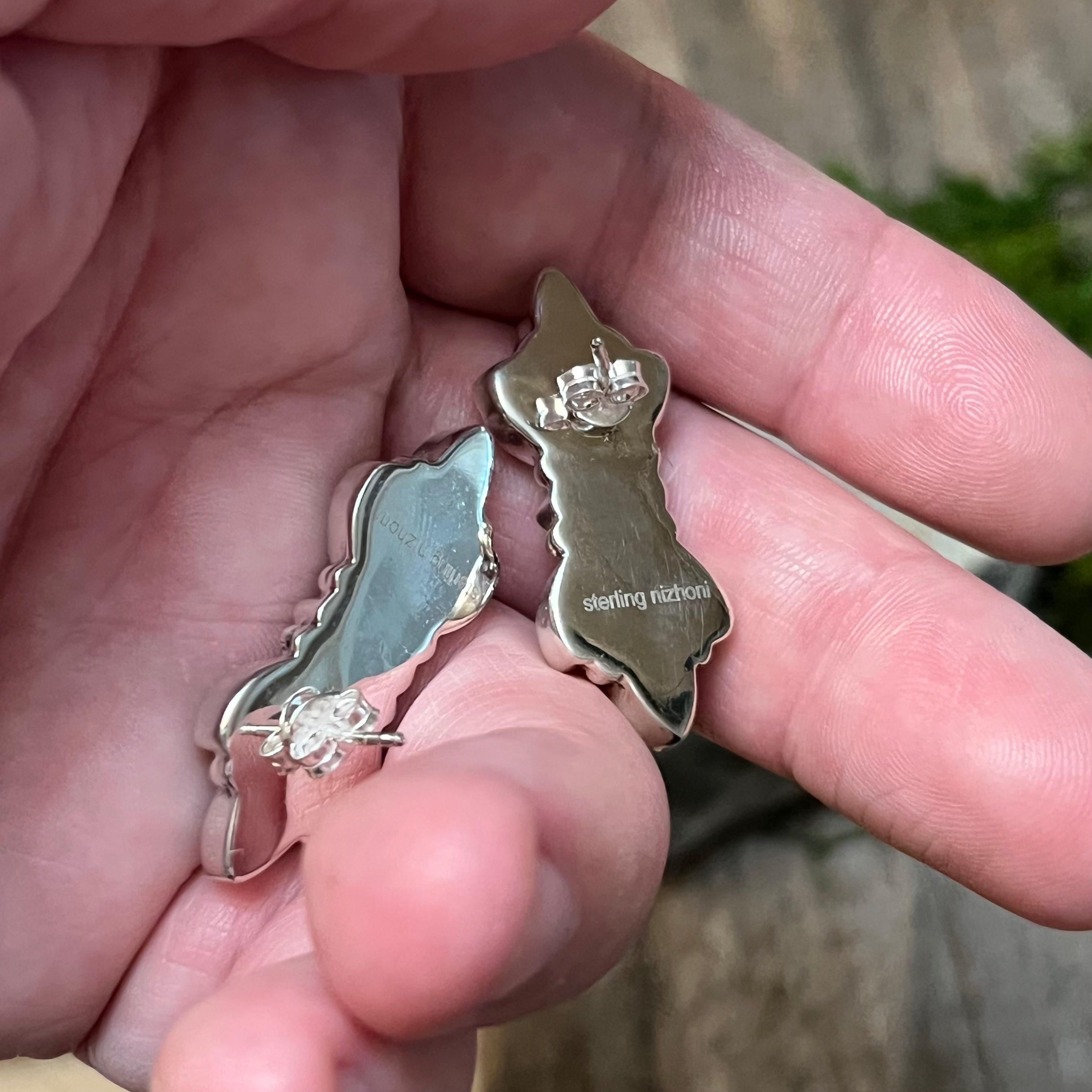 Handmade Wild Horse Gemstones & Sterling Silver Stud Earrings