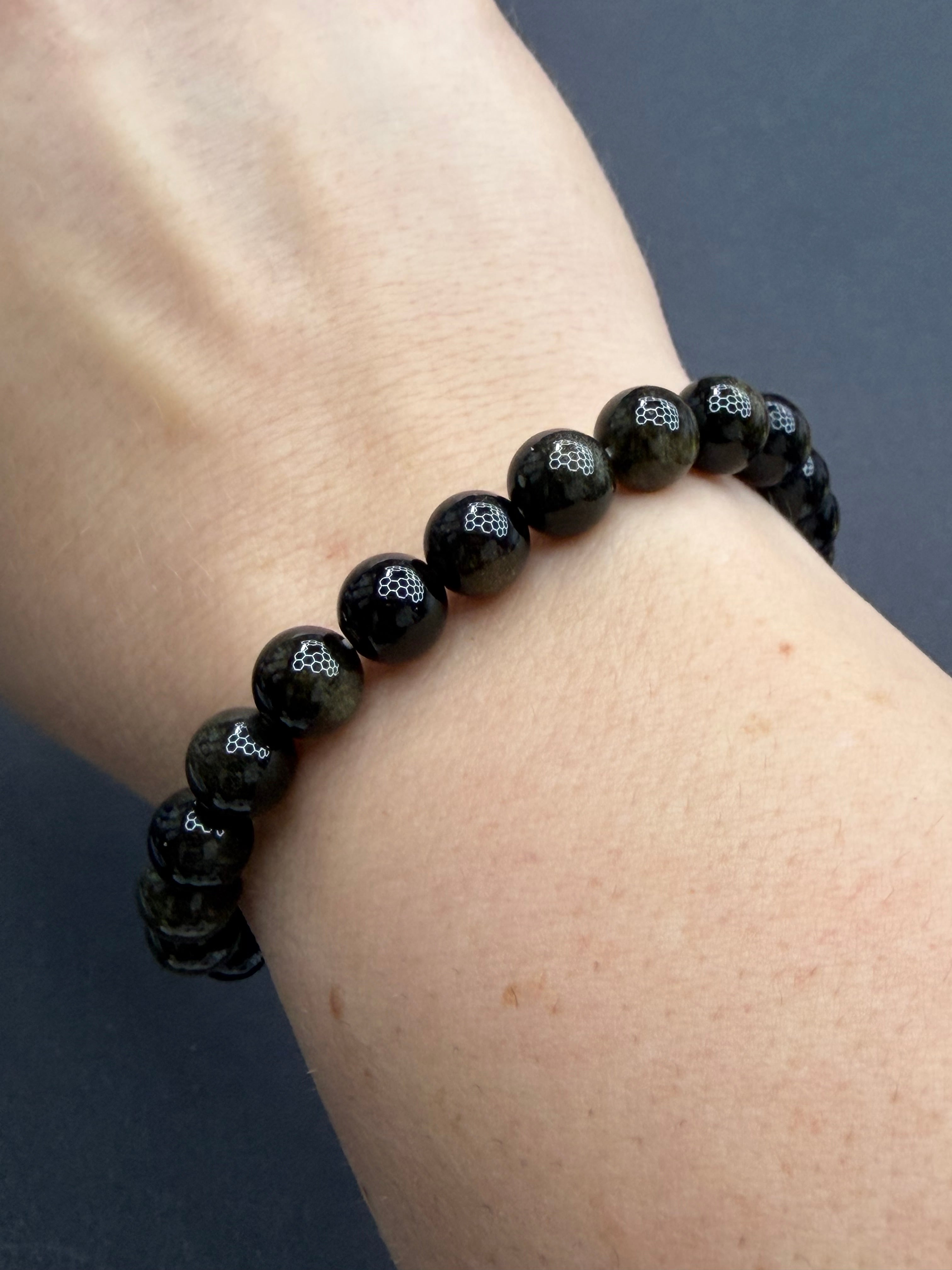 Banded Agate 6mm beaded stretch bracelet