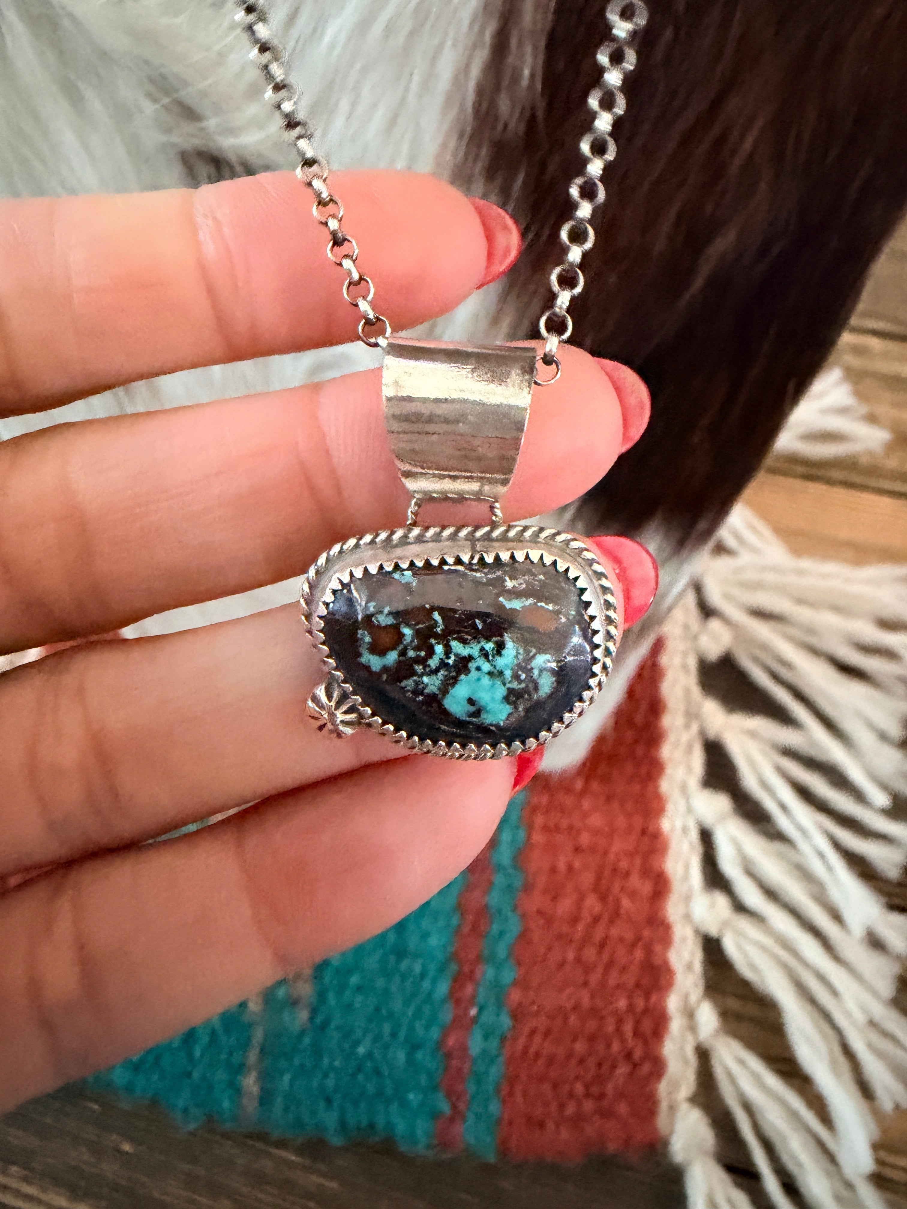 Handmade Sterling Silver & Turquoise Necklace