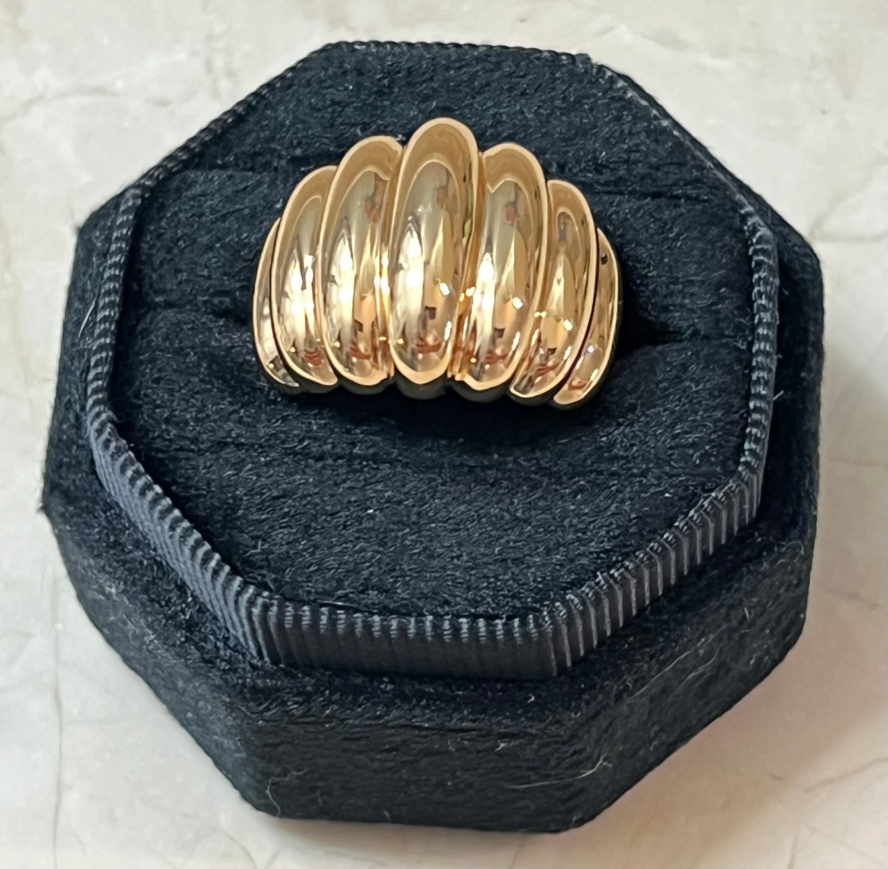 Bubble Dome Statement Ring 14k Gold Plated Size 9