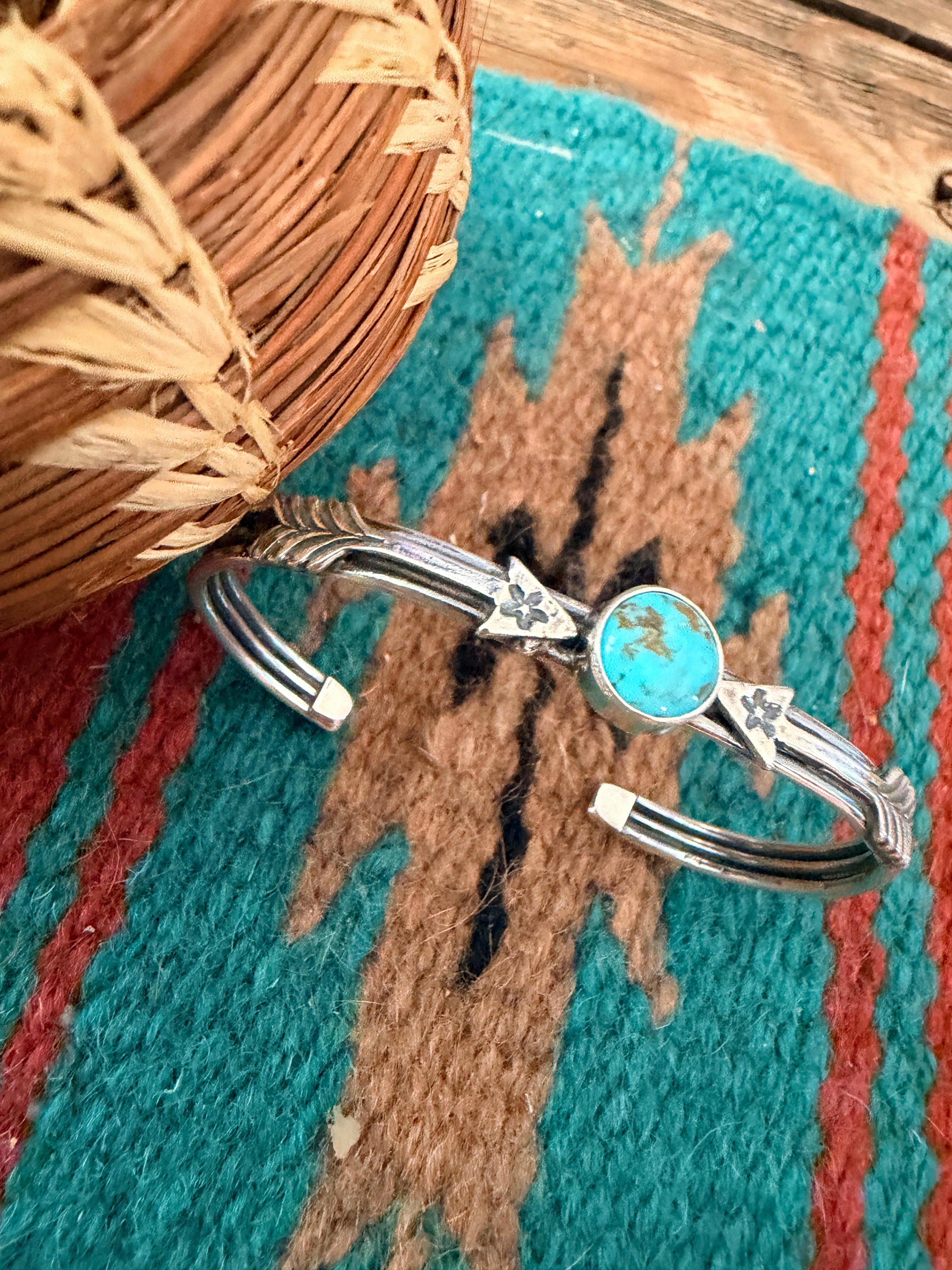 Handcrafted Sterling Silver & Turquoise Arrow Cuff Bracelet