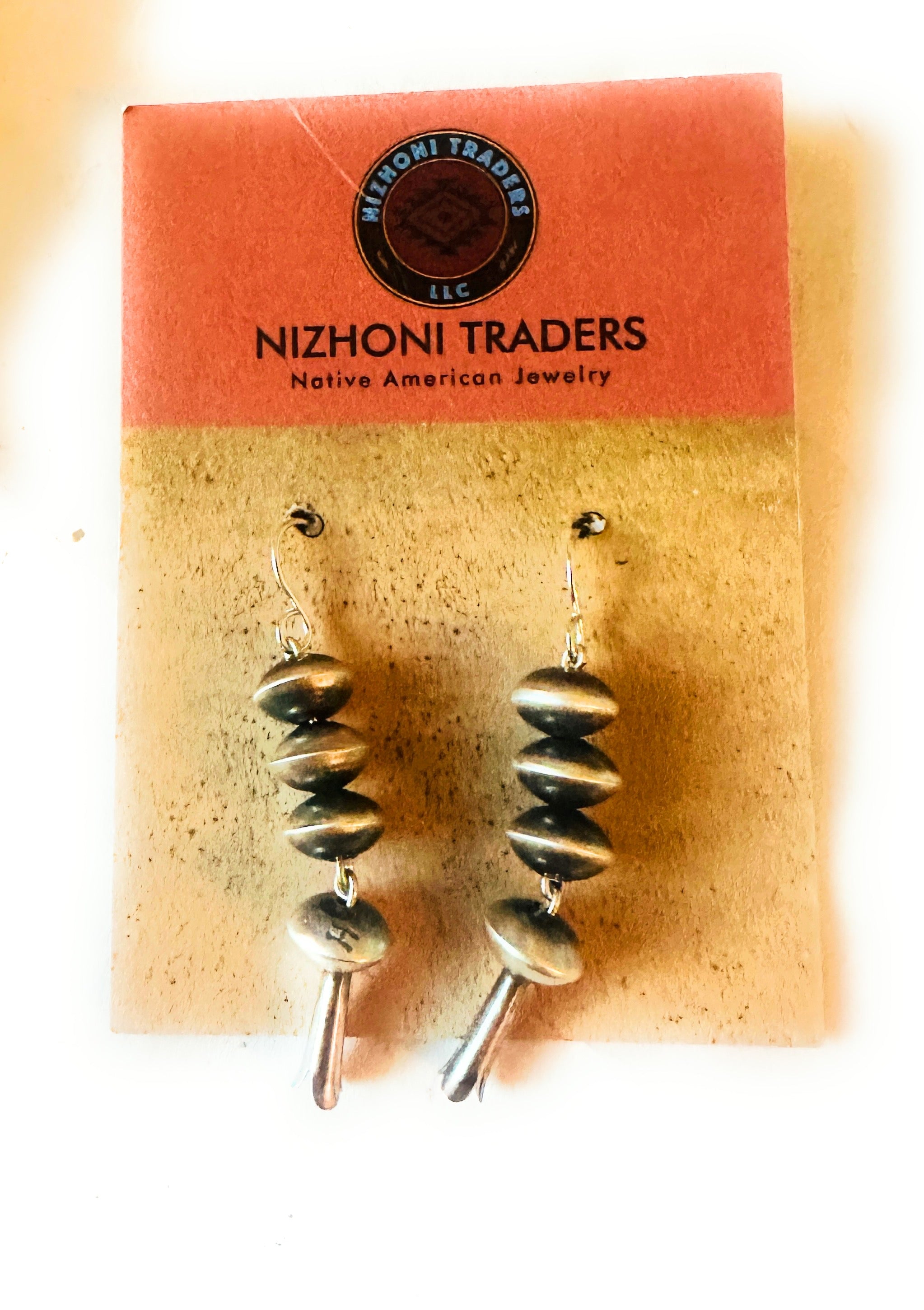 Navajo Sterling Silver Beaded Blossom Dangle Earrings